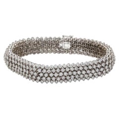 19 Carat Diamond White Gold Wide Tennis Bracelet