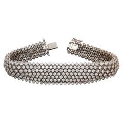 19 Carat Diamond White Gold Wide Tennis Bracelet