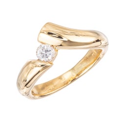.19 Carat Diamond Yellow Gold Nonsymmetrical Engagement Ring