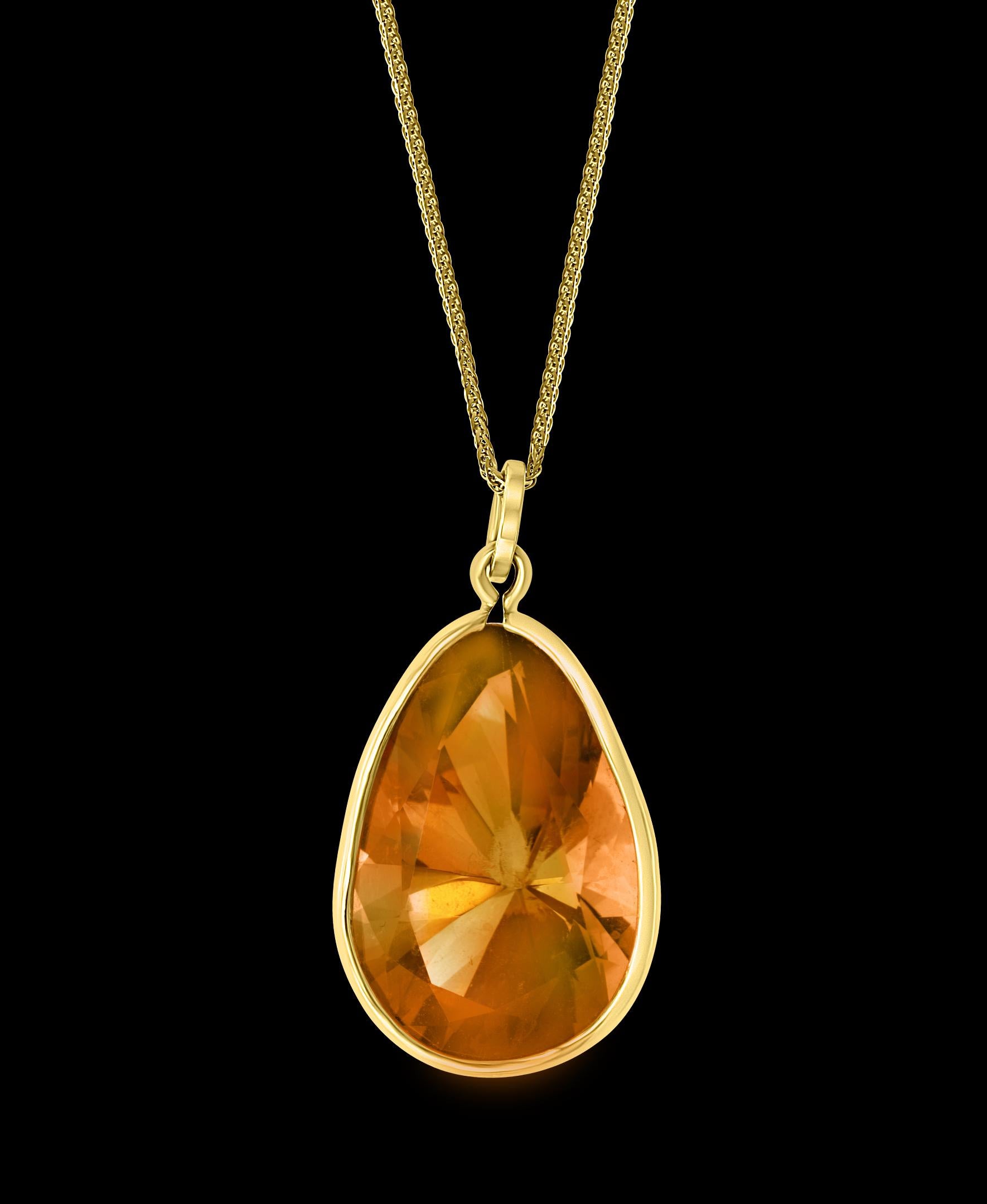 citrine gold pendant