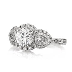 1.9 Carat Round Brilliant Diamond Ring Brilliant White 14K Gold Elegant Sparkle