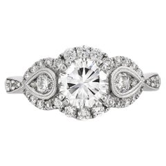1.9 Carat Round Brilliant Diamond Ring Brilliant White 14K Gold Elegant Sparkle