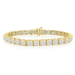Bracciale in oro giallo 18K con diamanti taglio rotondo da 19 carati