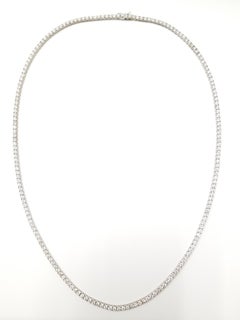 19.00 Carat Round Diamond White Gold Tennis Necklace 14K