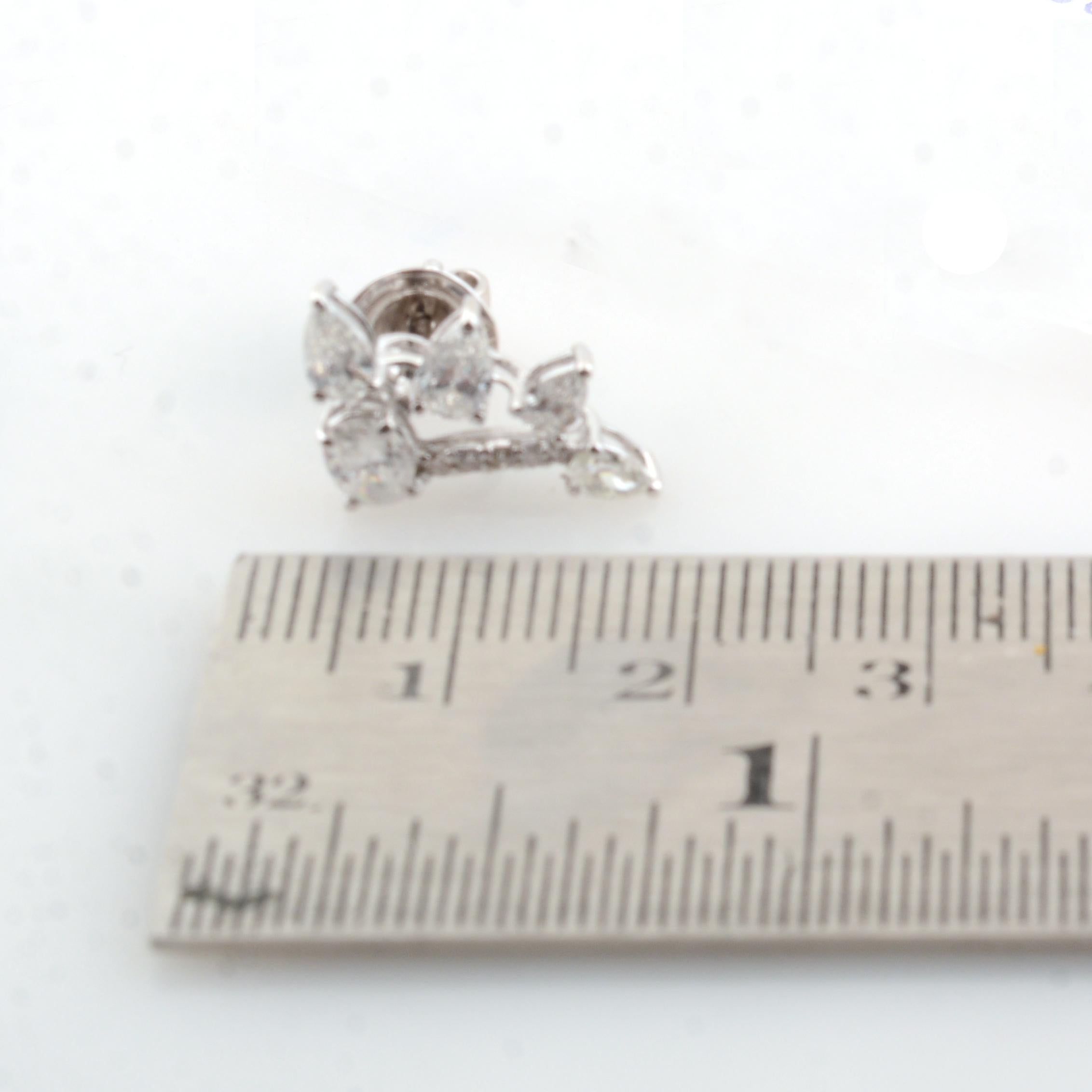 De las mujeres 1,9 quilates SI Claridad HI Color Pendientes de diamantes naturales 14 quilates Oro blanco en venta