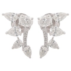 1.9 Carat SI Clarity HI Color Natural Diamond Stud Earrings 14 Karat White Gold