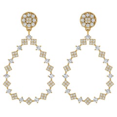 1,9 Karat SI/H Diamant-Ohrringe aus 18 Karat Gelbgold mit rundem Brillantschliff
