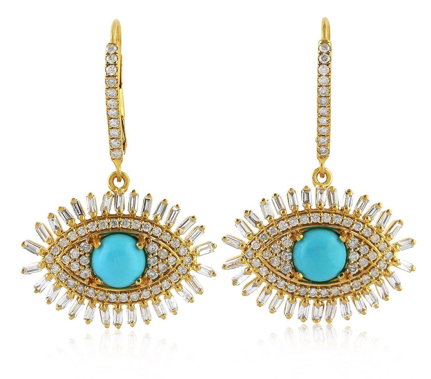 diamond evil eye earrings