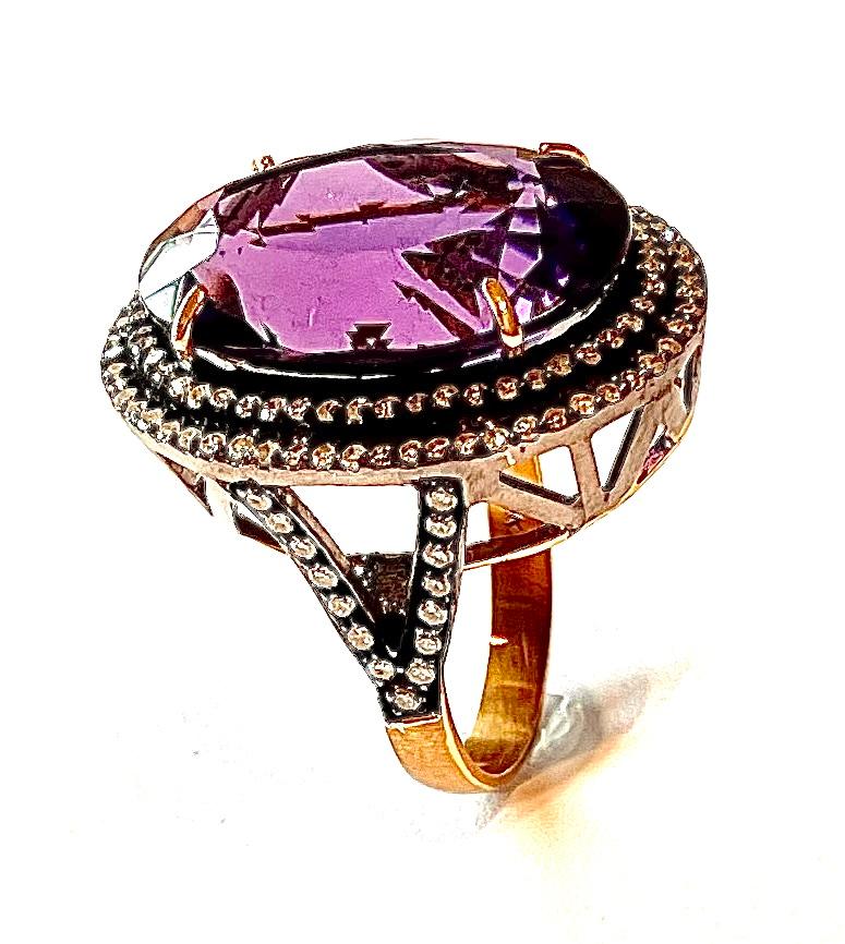 Description
Large, beautiful Amethyst with pave diamonds ring.
Item # R113
Check out matching bracelet and earrings, see last photo.
Bracelet title:“ Amethyst and Diamond Multi-Strand Bracelet “ or item# B1218
Earrings title:” Amethyst and Diamond
