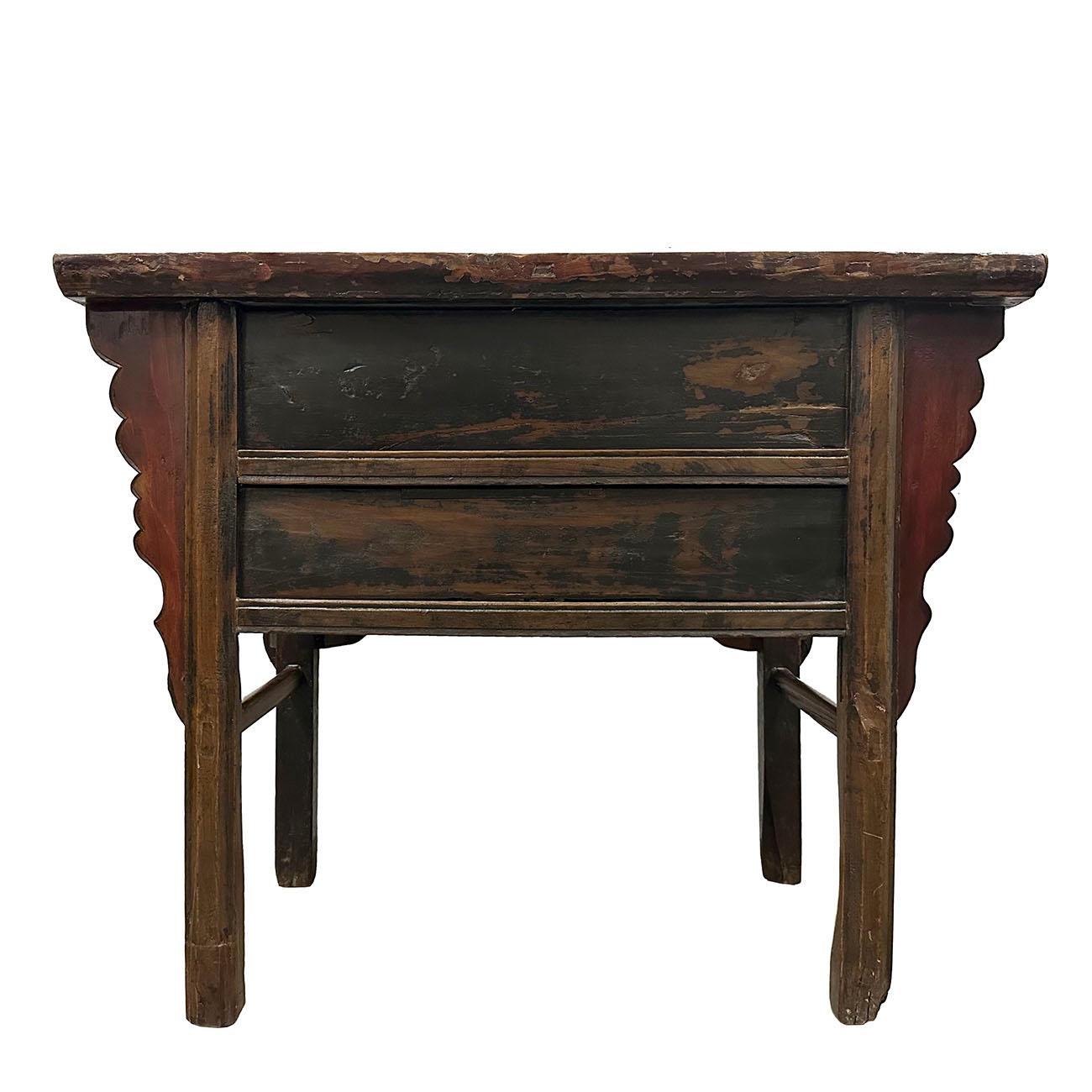 Table console/plateau Shan Xi chinoise ancienne du 19e siècle sculptée en vente 3
