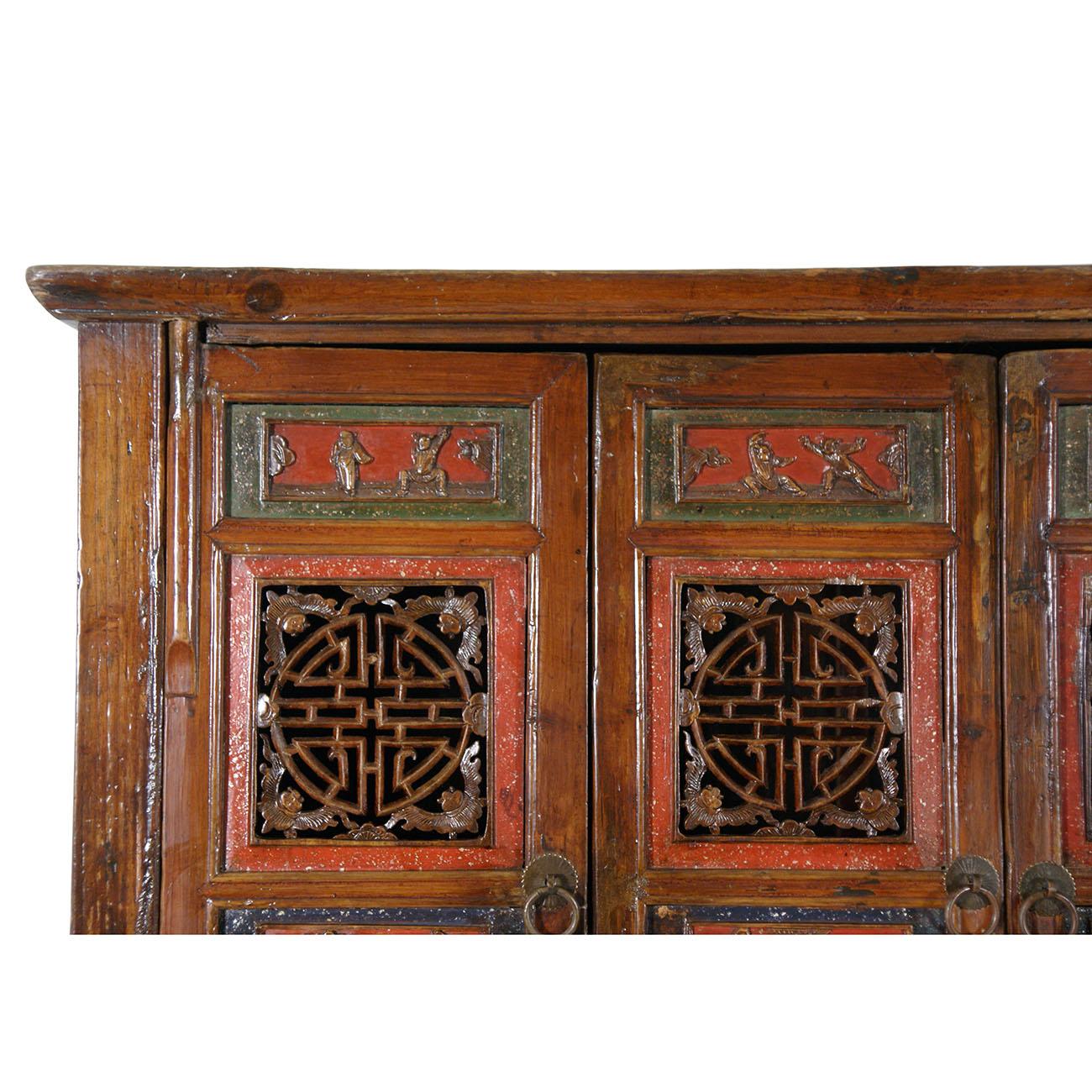 19th Century 19 Century Antique Chinese Kitchen Cabinet, Entertainment Center