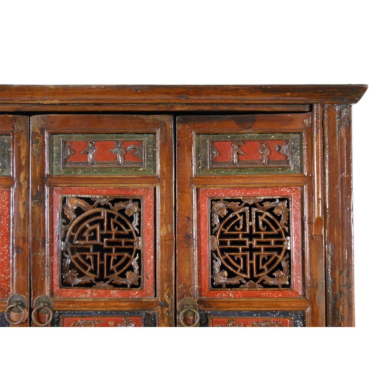 Fir 19 Century Antique Chinese Kitchen Cabinet, Entertainment Center