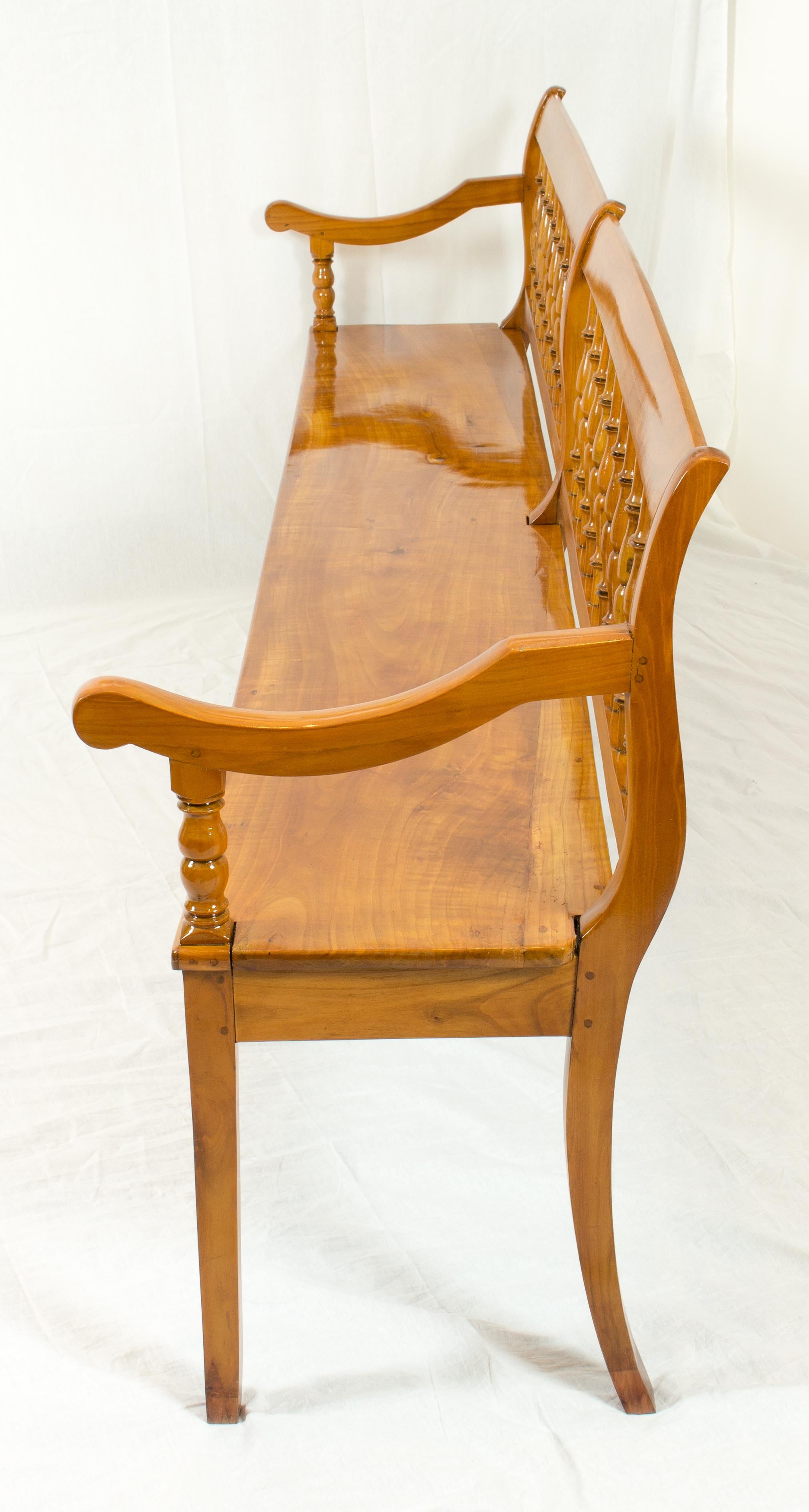19 Century Biedermeier Farmhouse Set of Table, Bench & Five Chairs, Solid Cherry 6