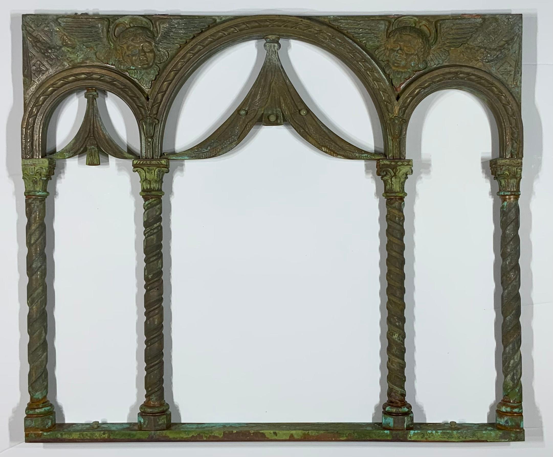 Hand-Crafted 19 Century Brass And Bronze Architectural Element For Sale