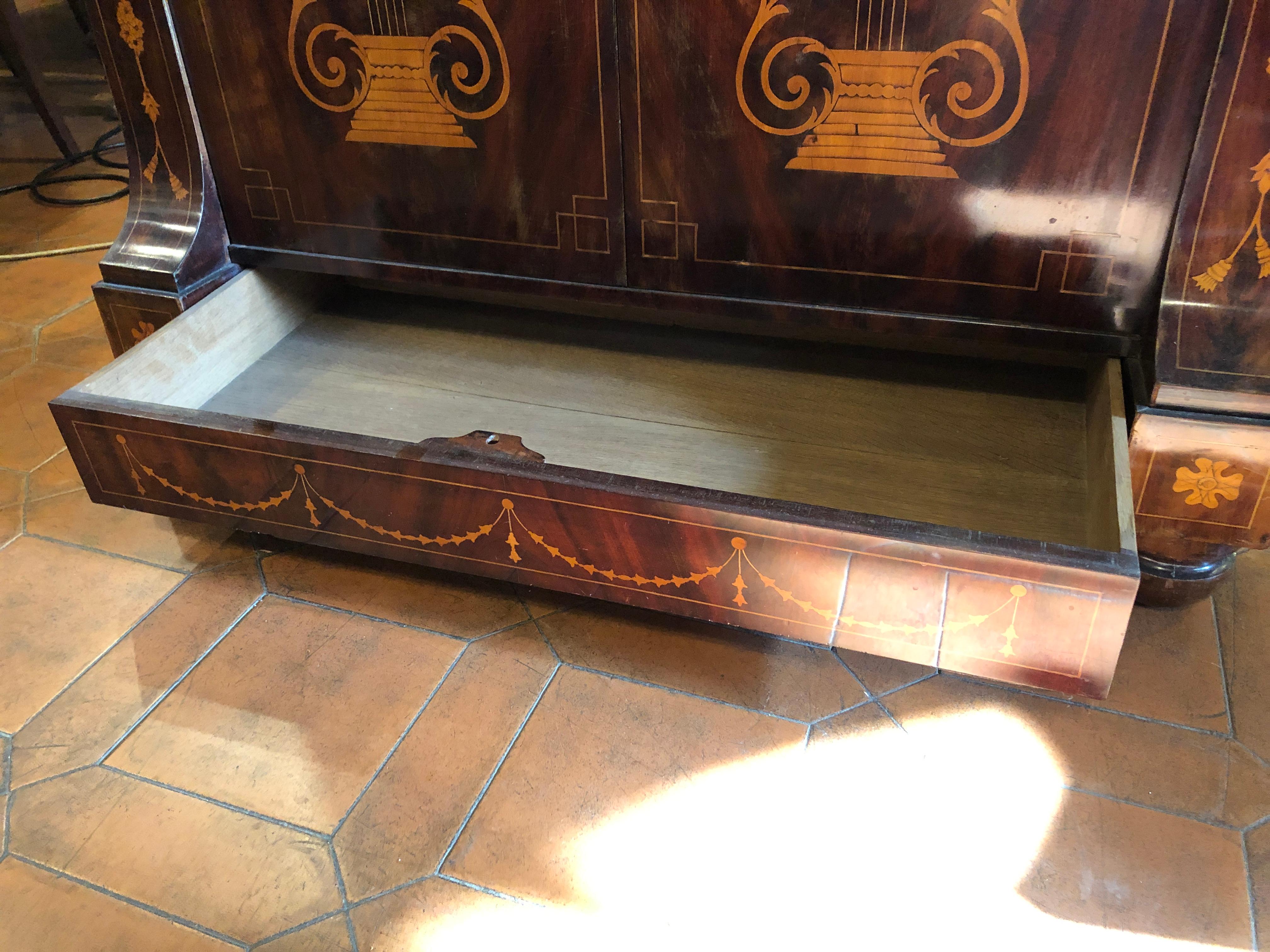 19th Century Charles X Dutch Mahogany Secretaire, 1830s For Sale 6