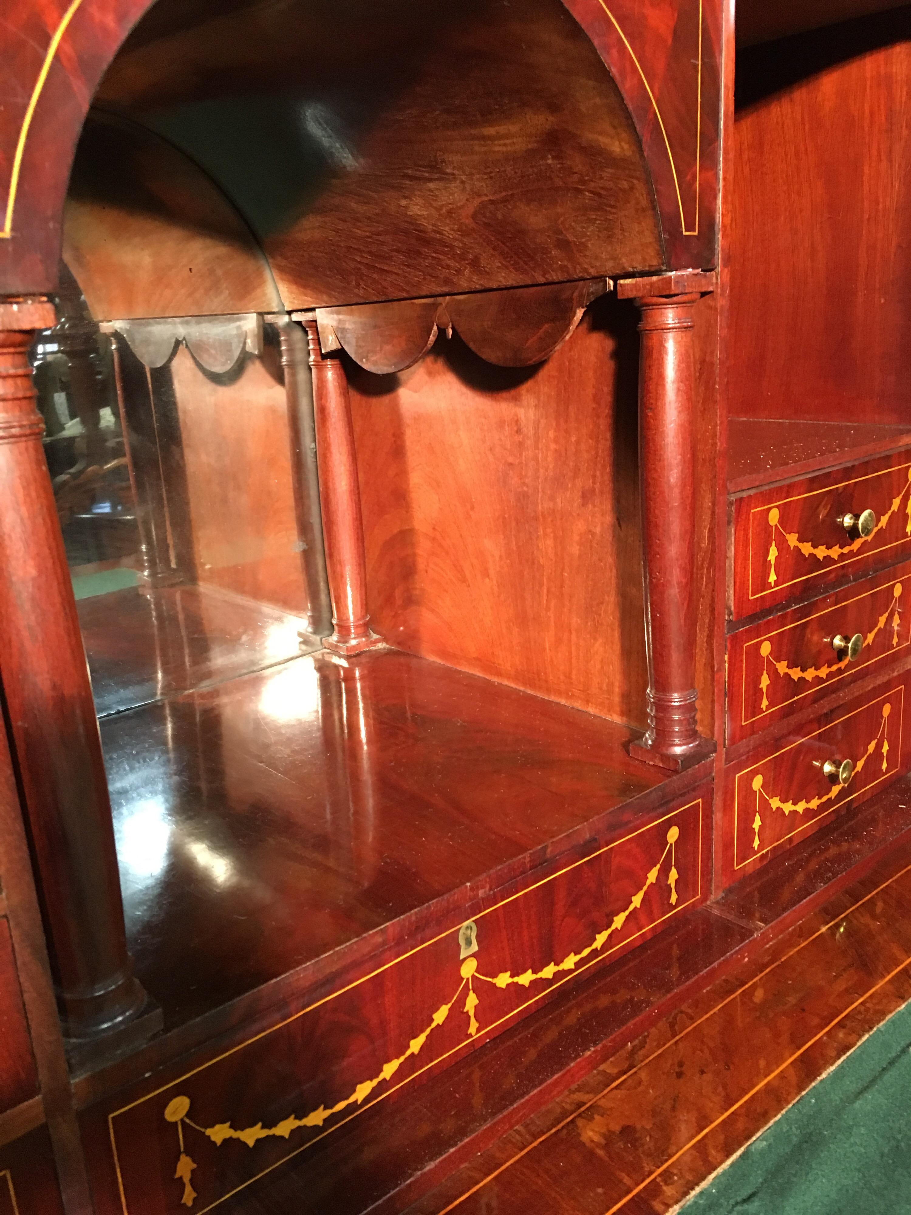 19th Century Charles X Dutch Mahogany Secretaire, 1830s In Good Condition For Sale In Roma, RM