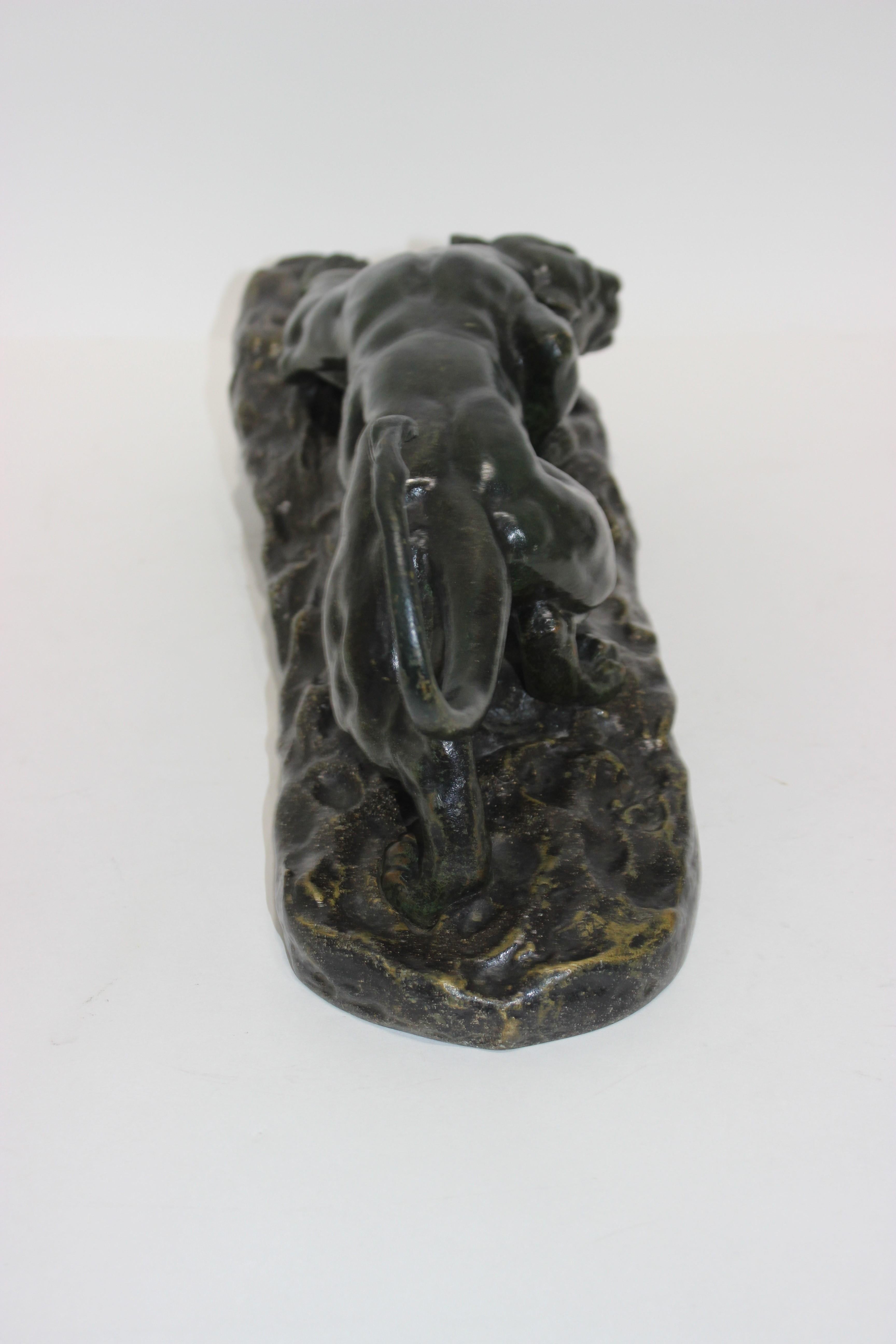 19th Century Crouching Panther Bronze For Sale 4