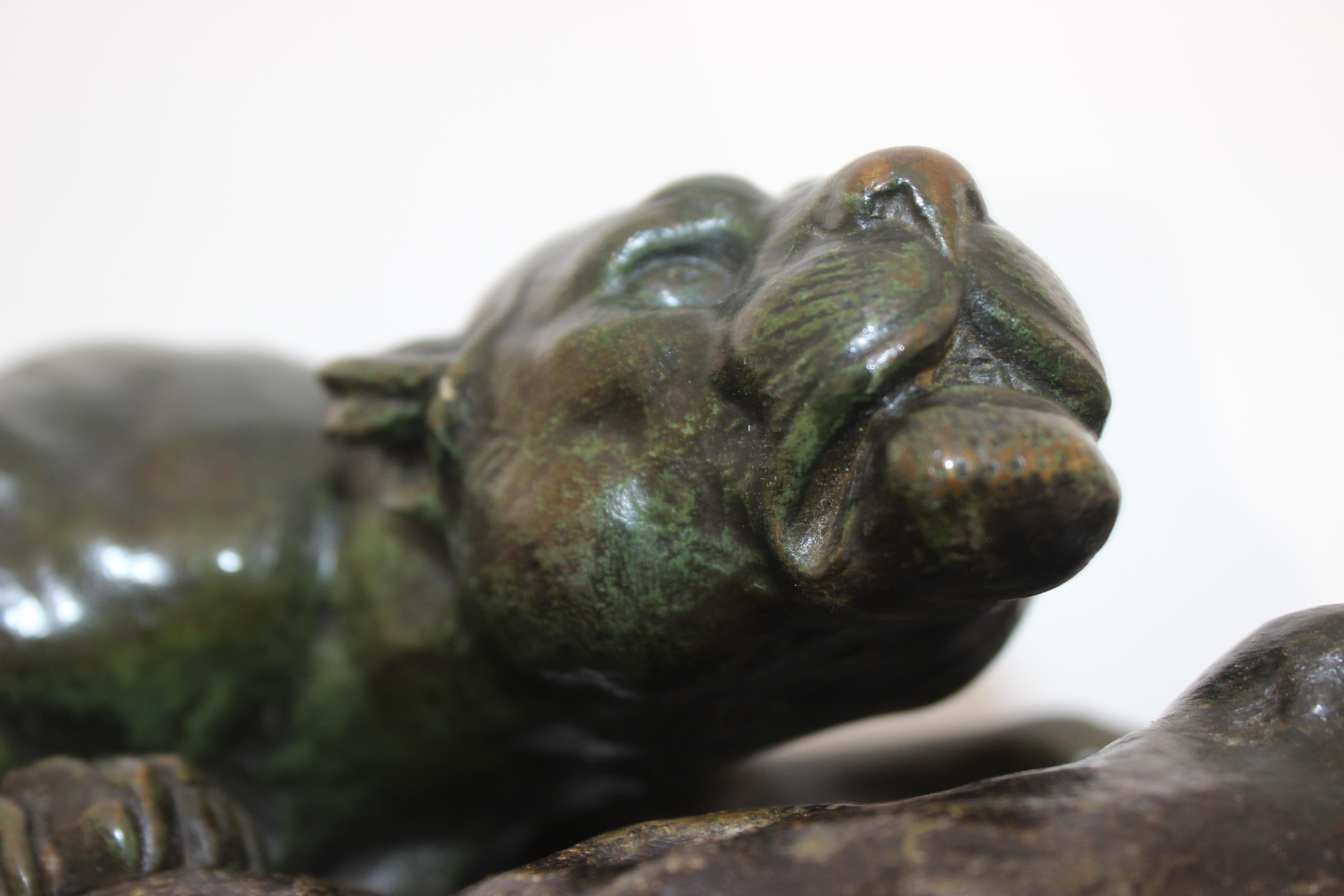19th Century Crouching Panther Bronze For Sale 7