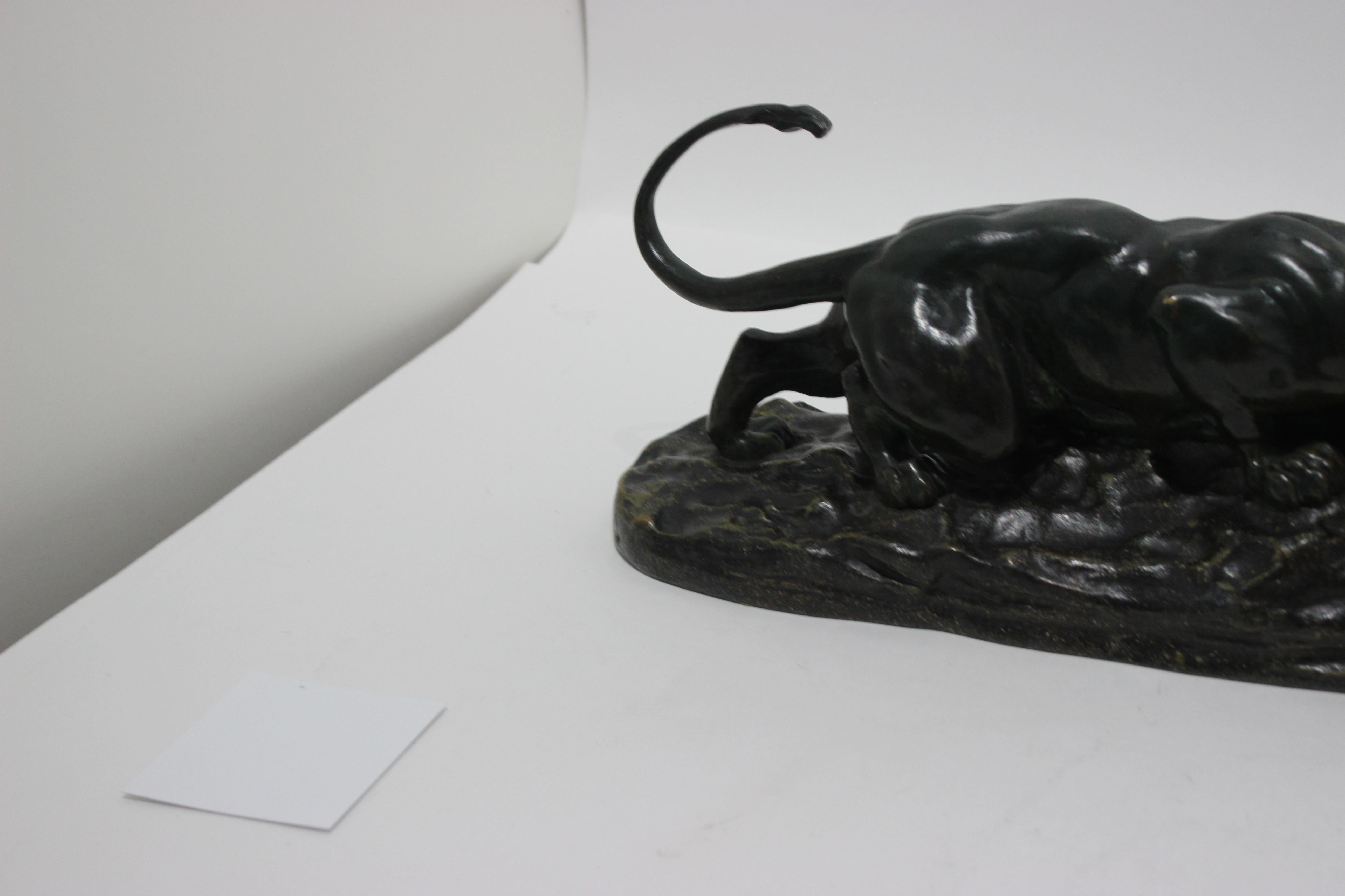 19th Century Crouching Panther Bronze For Sale 8