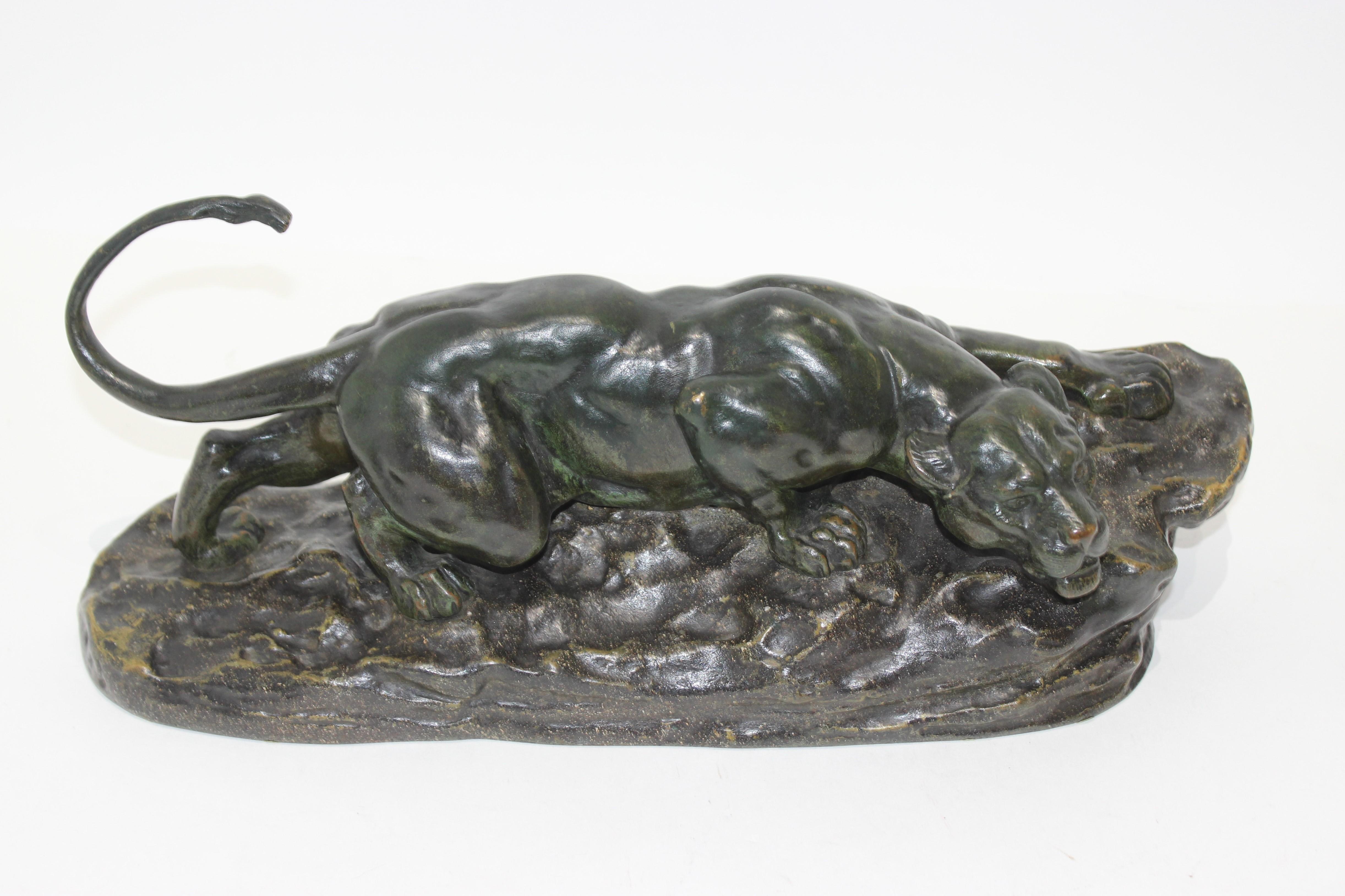 Crouching panther bronze signed Bayre from a Palm Beach estate

The tail may exhibit a past repair.