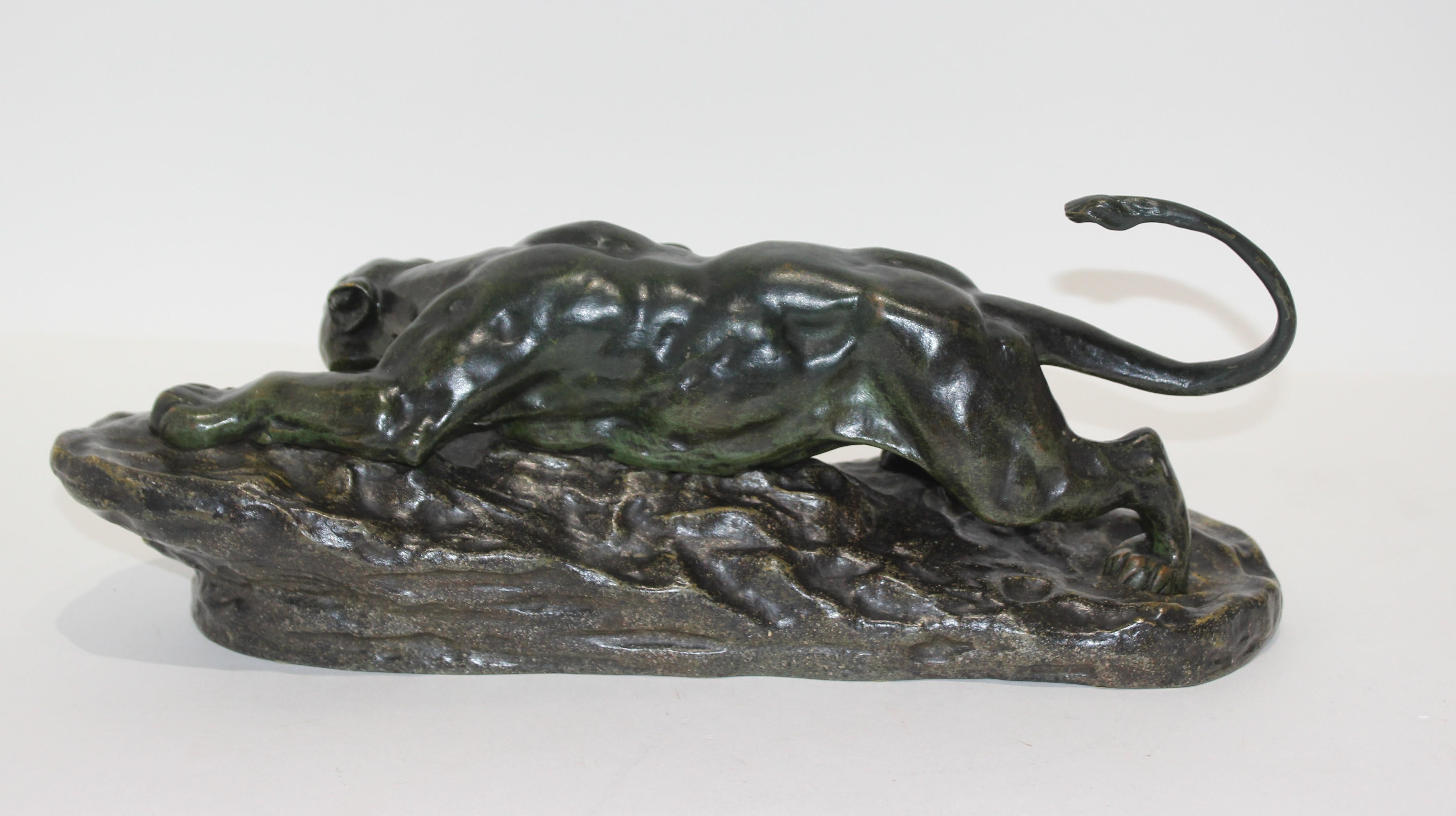 19. Jahrhundert Kauernder Panther Bronze im Angebot 4