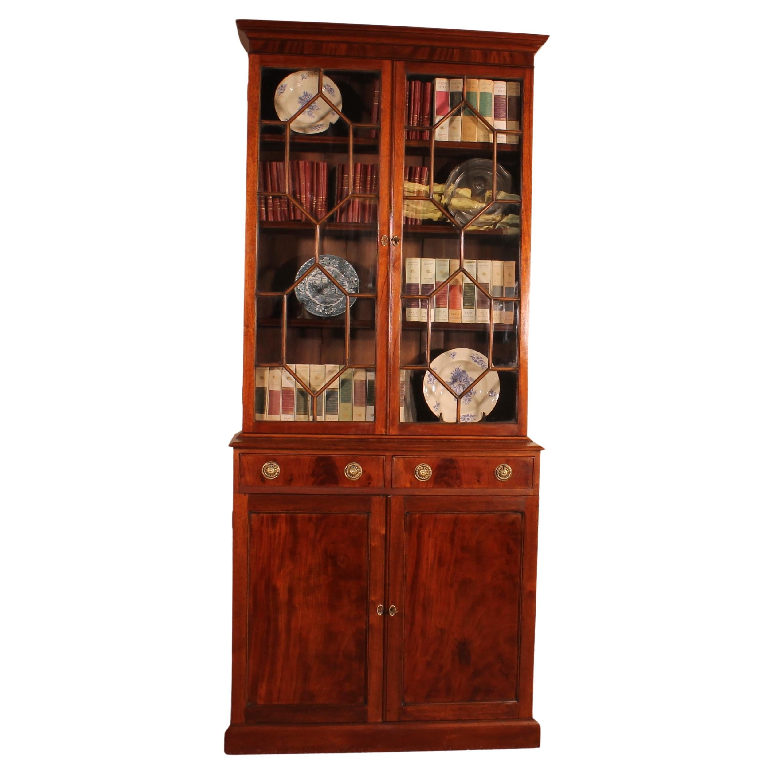 English 19th Century Mahogany Revolving Bookcase at 1stDibs