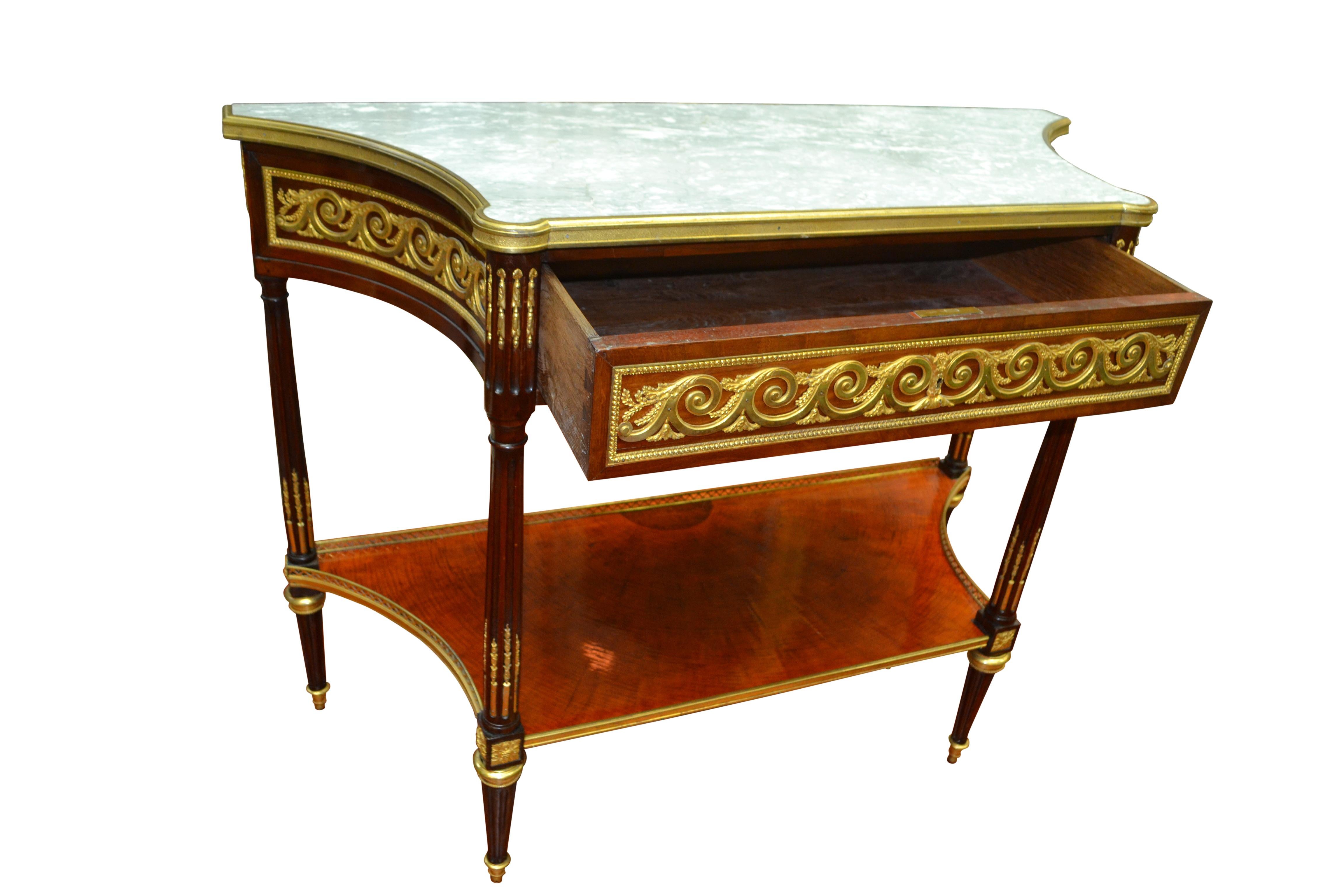 Bronze 19th Century French Louis XVI Style Desert Table / Console For Sale