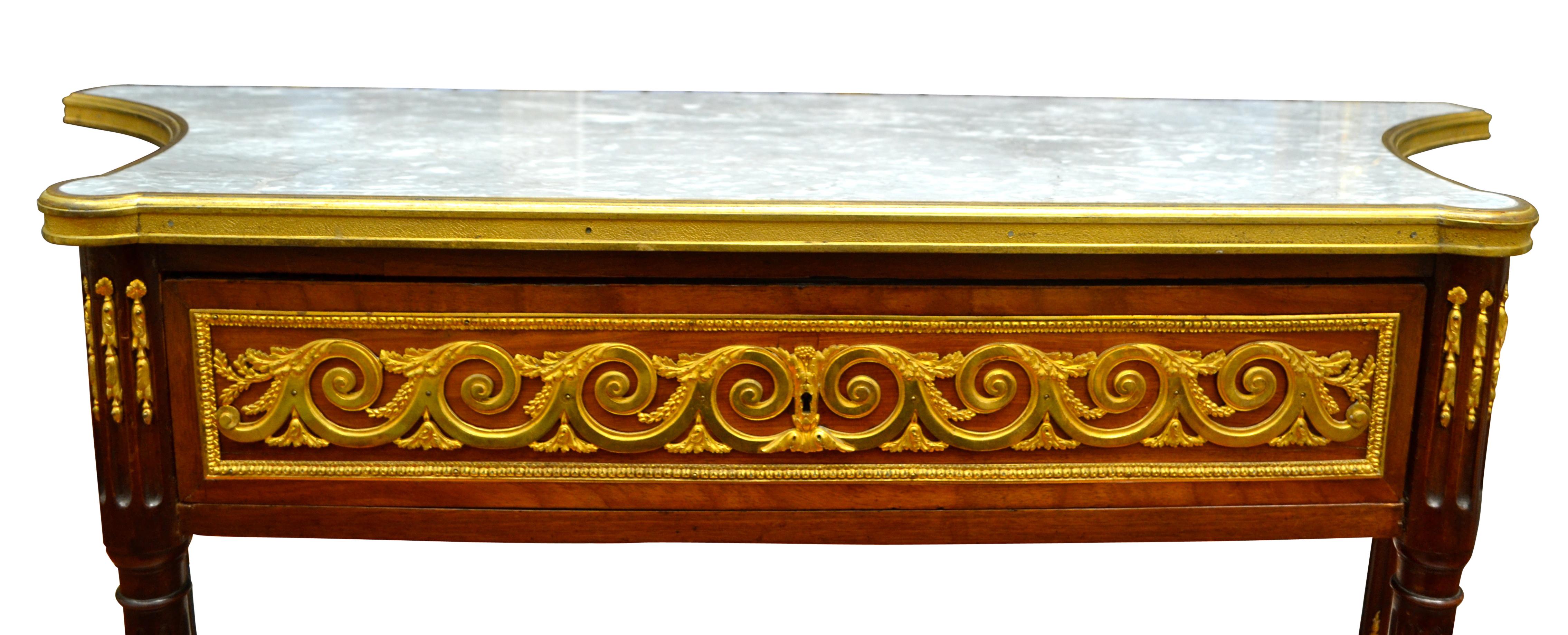 19. Jahrhundert Französisch Louis XVI Stil Desert Tisch / Konsole (Bronze) im Angebot