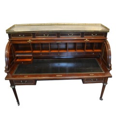 19th Century French Louis XVI Style Mahogany Cylinder Desk