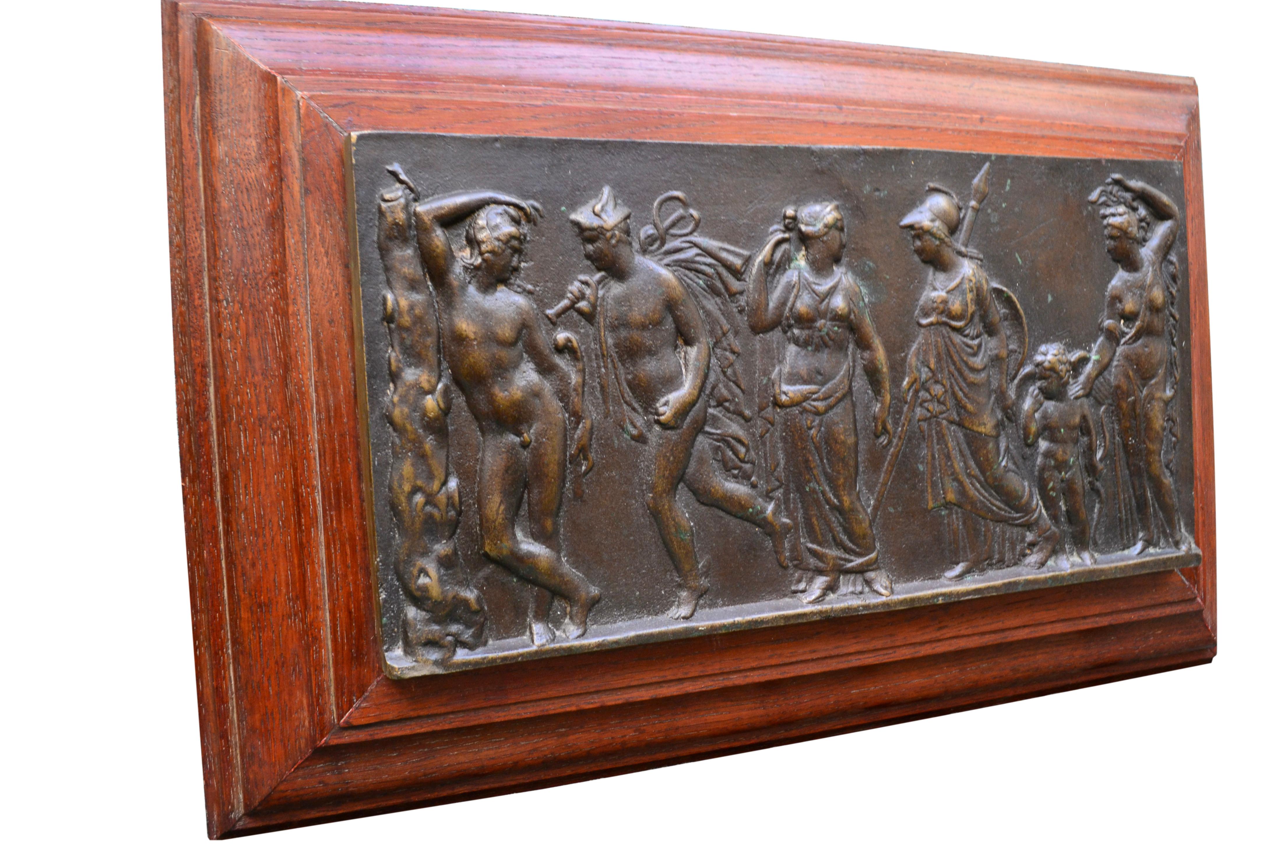 Cast   19 Century Grand Tour Bronze Neoclassical  Bas-Relief For Sale