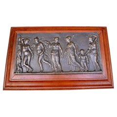 Antique   19 Century Grand Tour Bronze Neoclassical  Bas-Relief