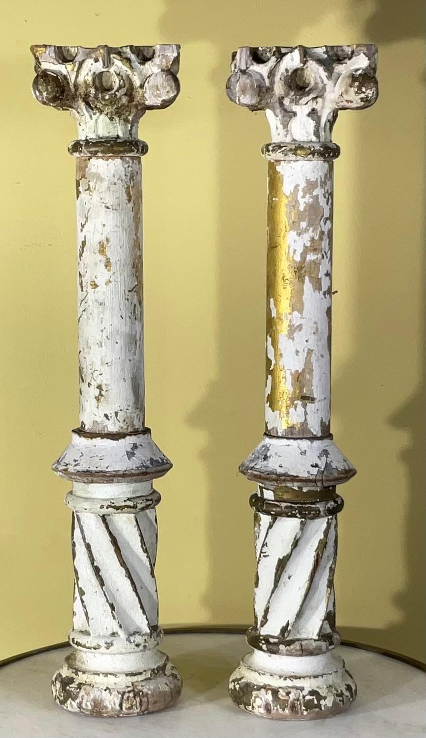 19  Century Hand Carved Italian Wood Columns For Sale 7