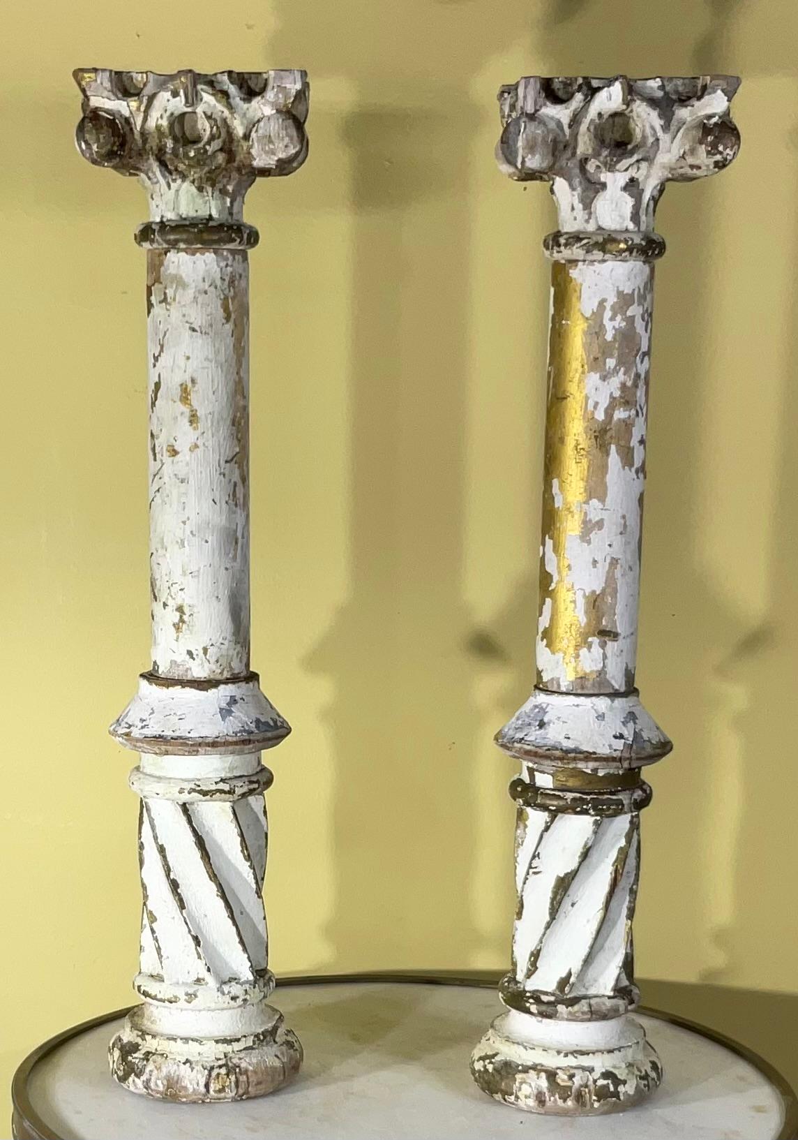 19  Century Hand Carved Italian Wood Columns For Sale 2