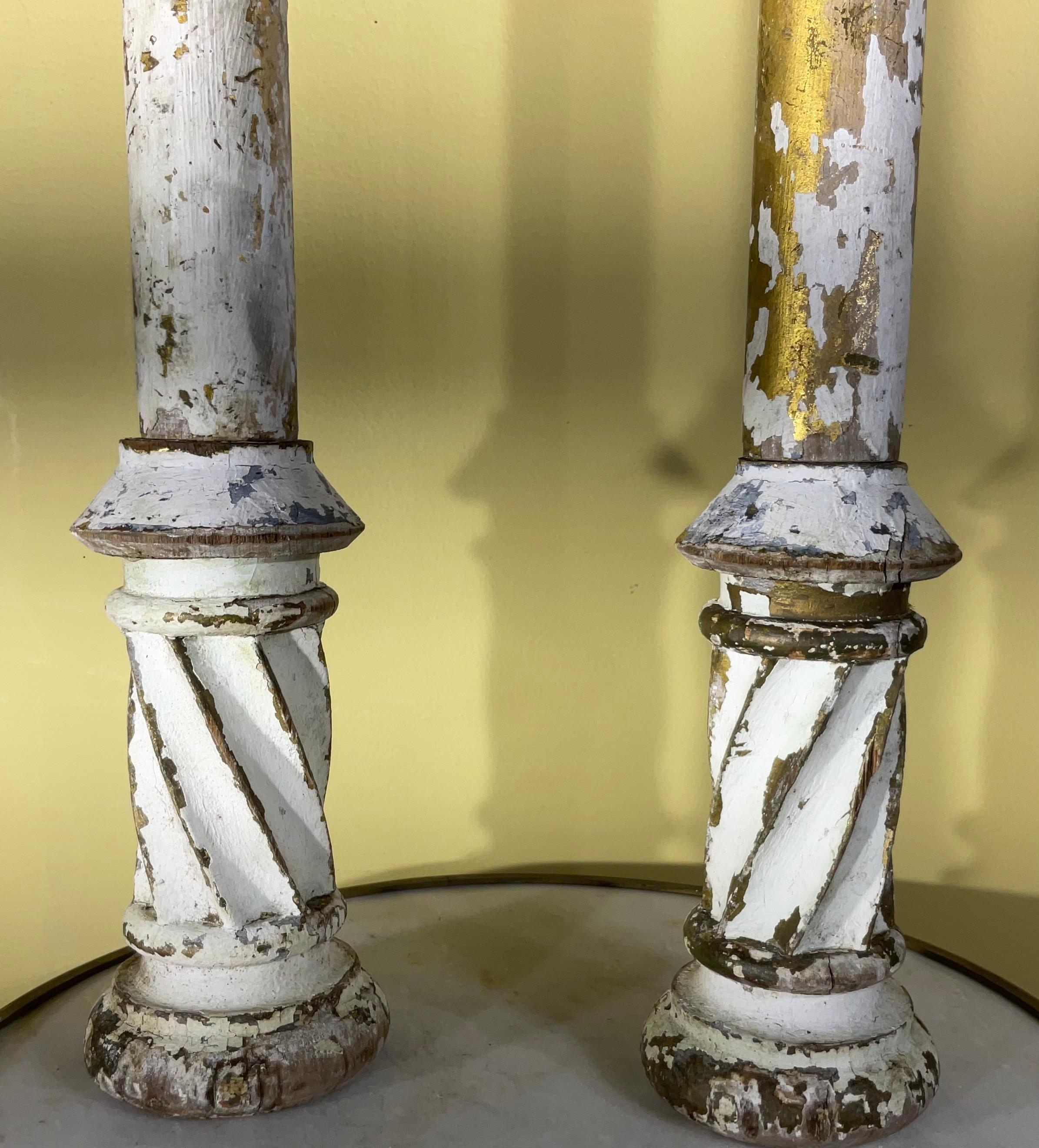 19  Century Hand Carved Italian Wood Columns For Sale 3