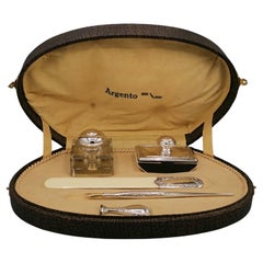 19° Century italian 800 Silver Desk Set