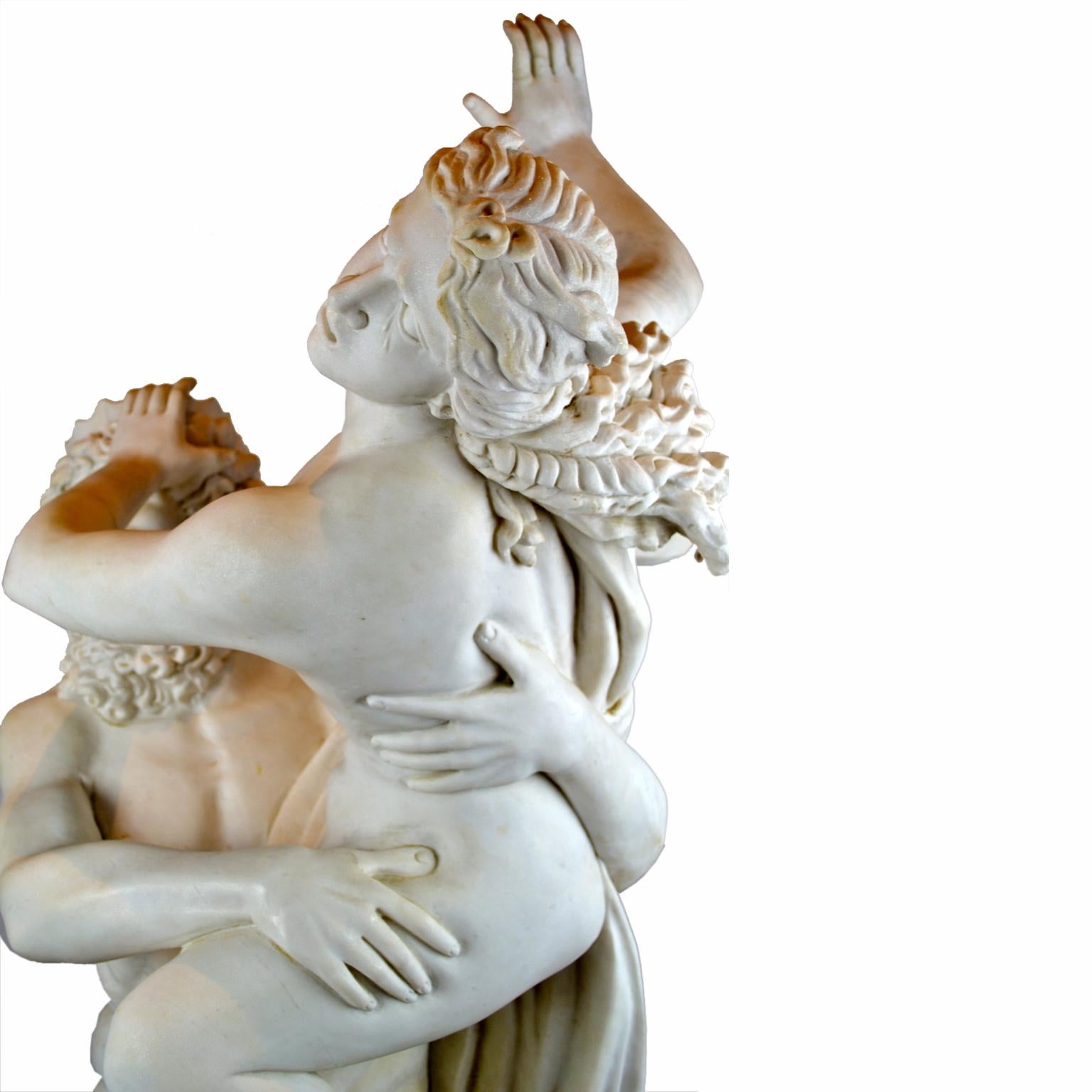 Italian 19 Century Marble Statue of the Rape of Prosperina After Bernini by Fabi Altini For Sale