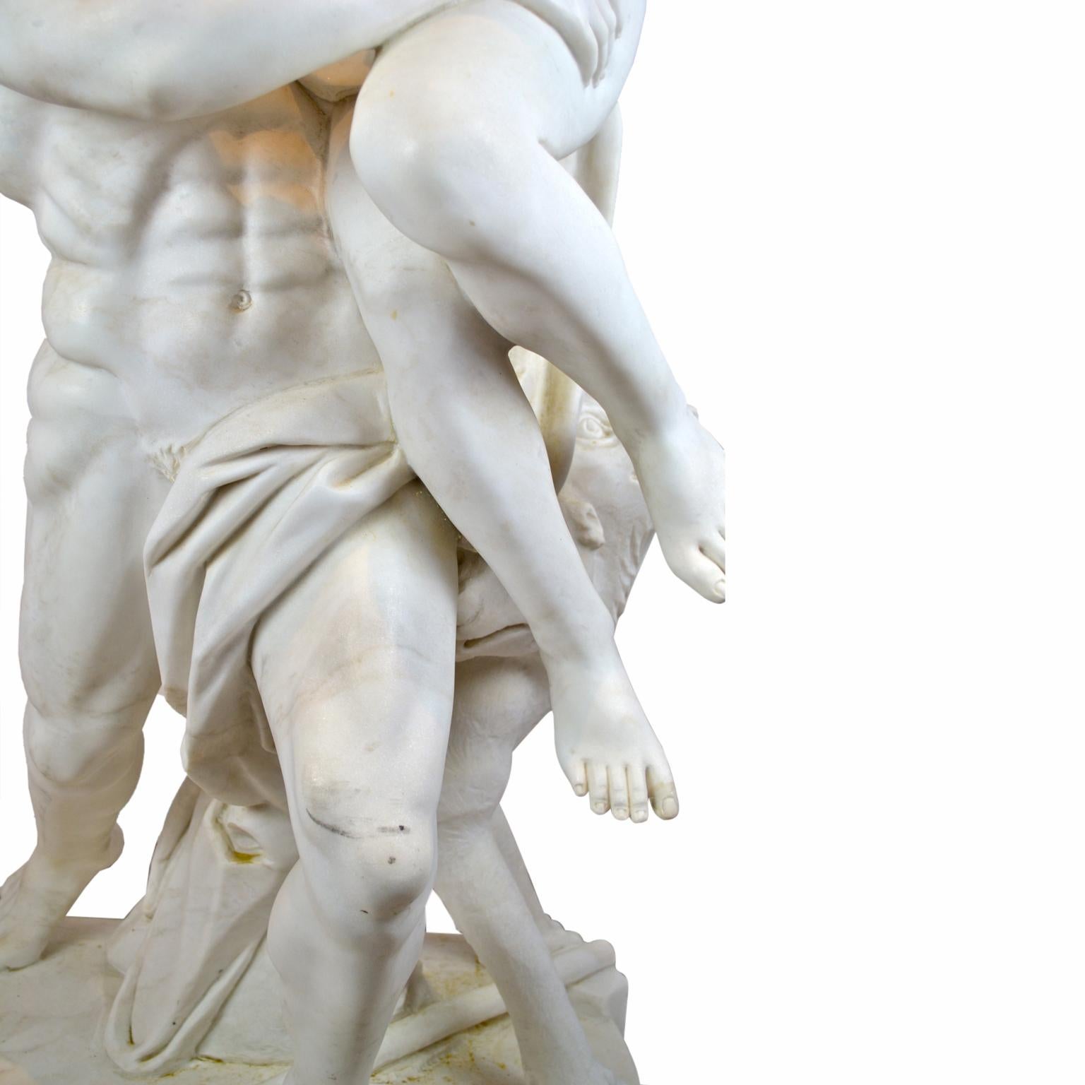 Hand-Carved 19 Century Marble Statue of the Rape of Prosperina After Bernini by Fabi Altini For Sale