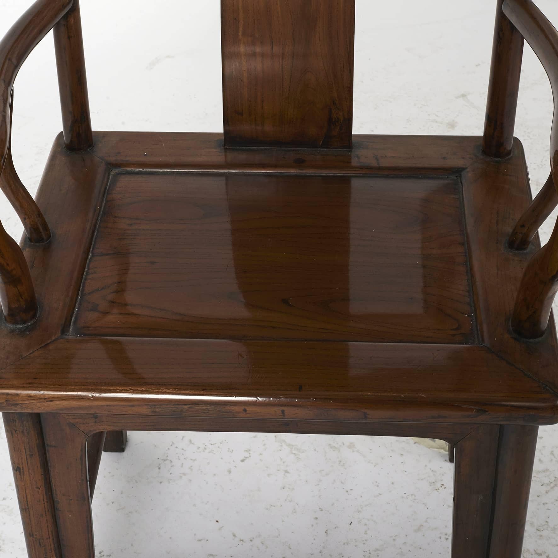 Offiziershut-Stuhl im Ming-Stil des 19. Jahrhunderts im Angebot 1
