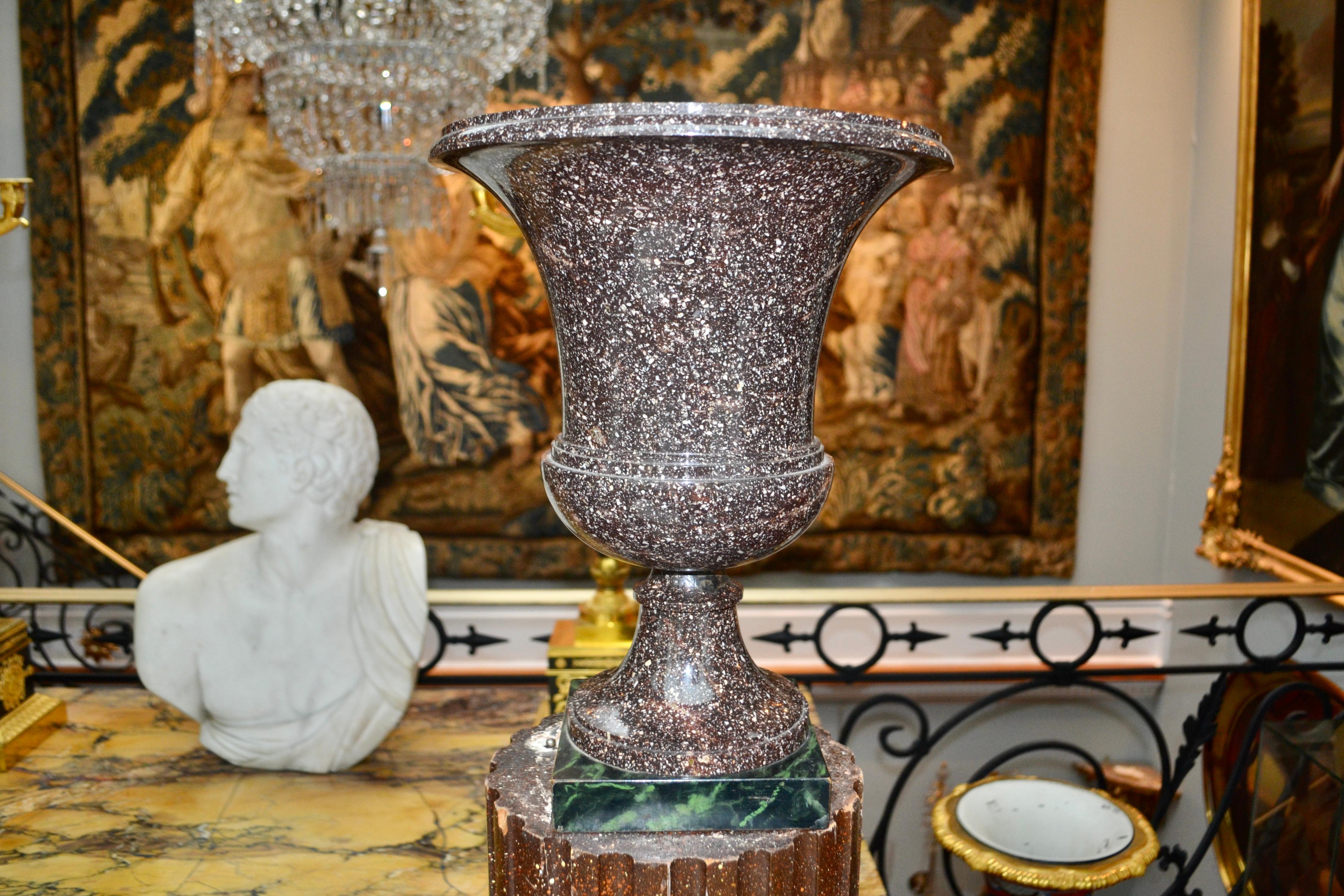 19th Century Neoclassical Swedish or Russian Porphyry Campana Urn Vase For Sale 2