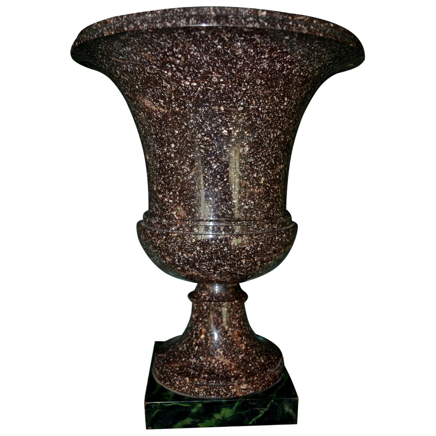 19th Century Neoclassical Swedish or Russian Porphyry Campana Urn Vase