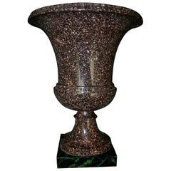 Antique 19th Century Neoclassical Swedish or Russian Porphyry Campana Urn Vase