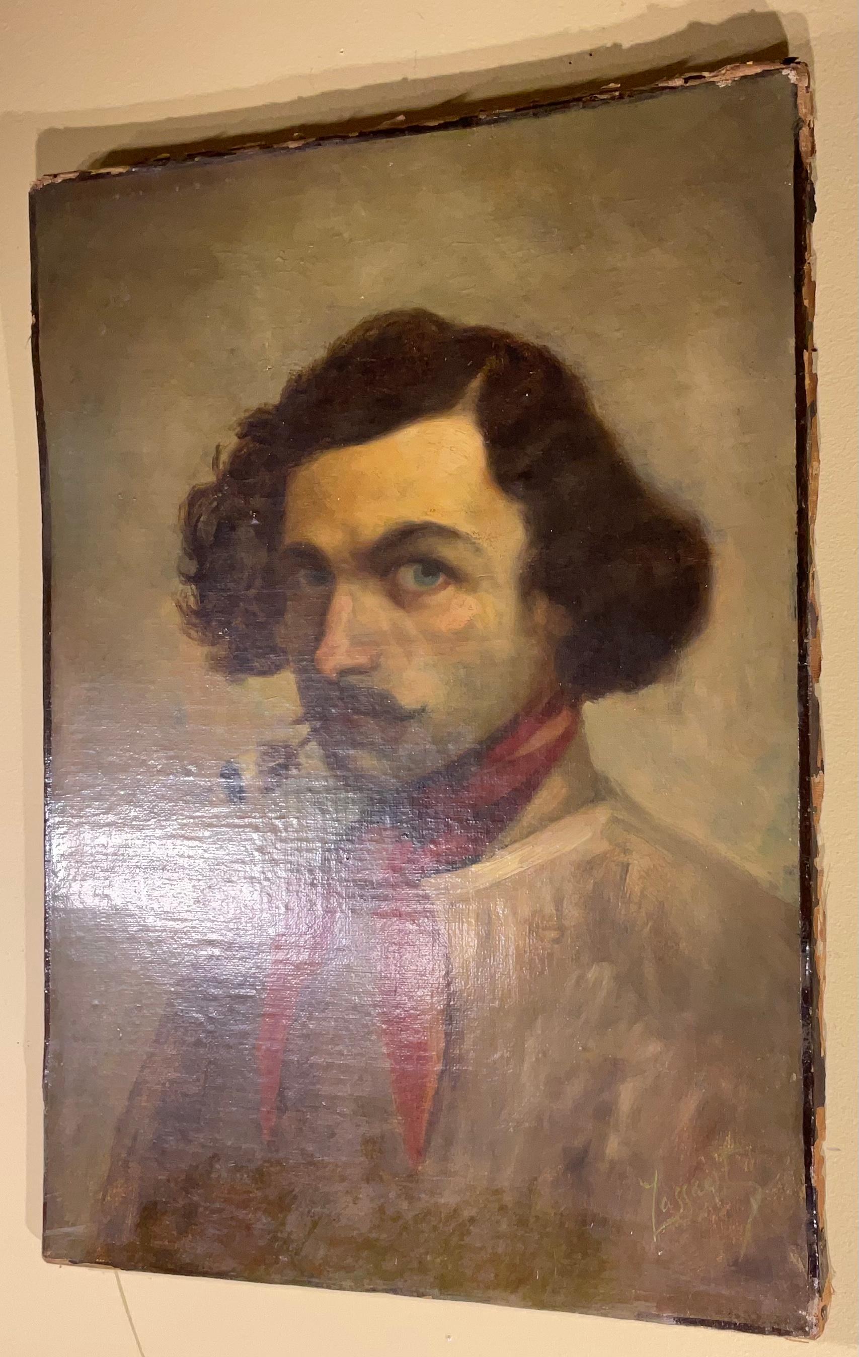 19th Century Oil on Canvas, a Portrait of a Man 6