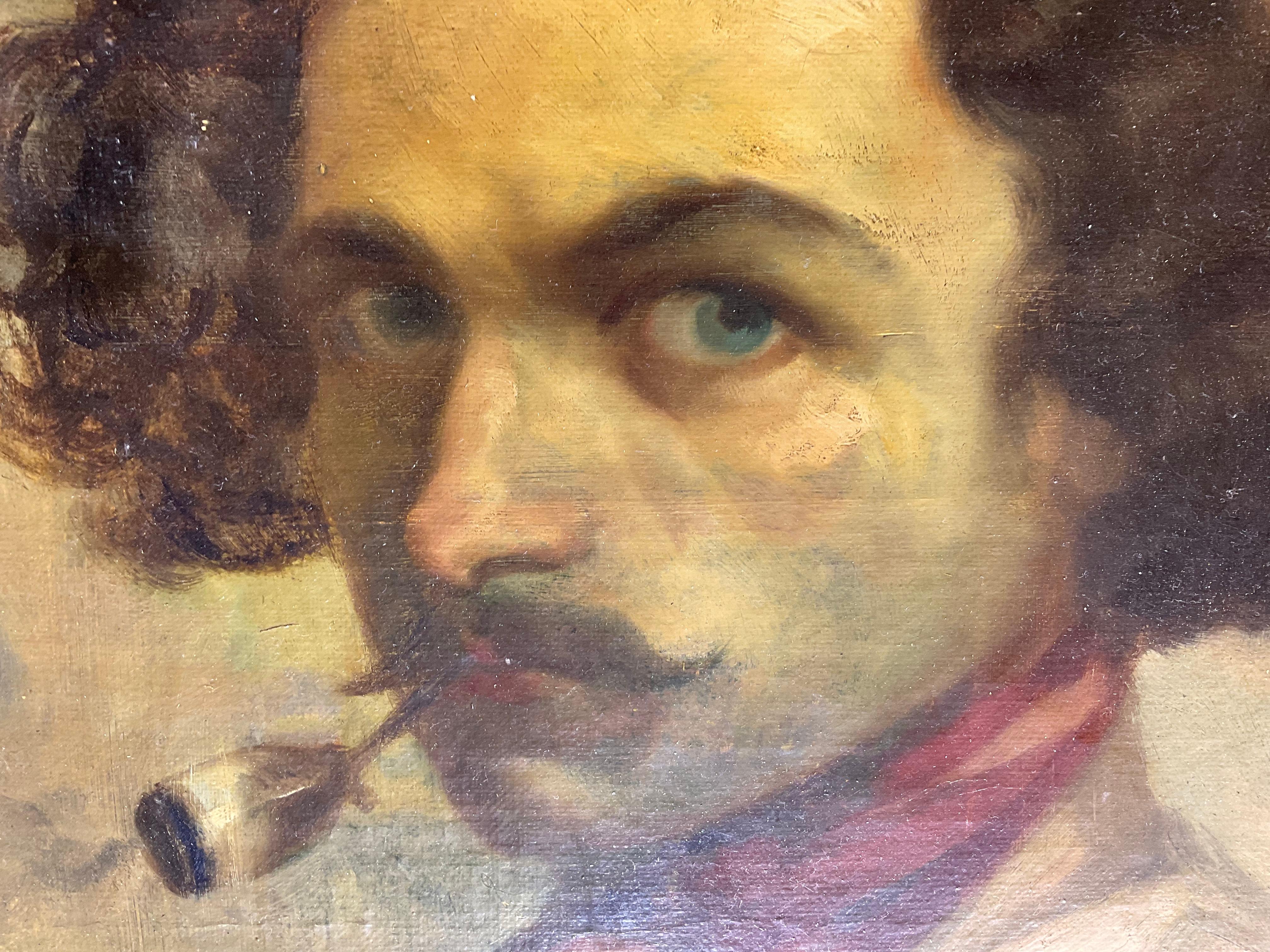19th Century Oil on Canvas, a Portrait of a Man 7