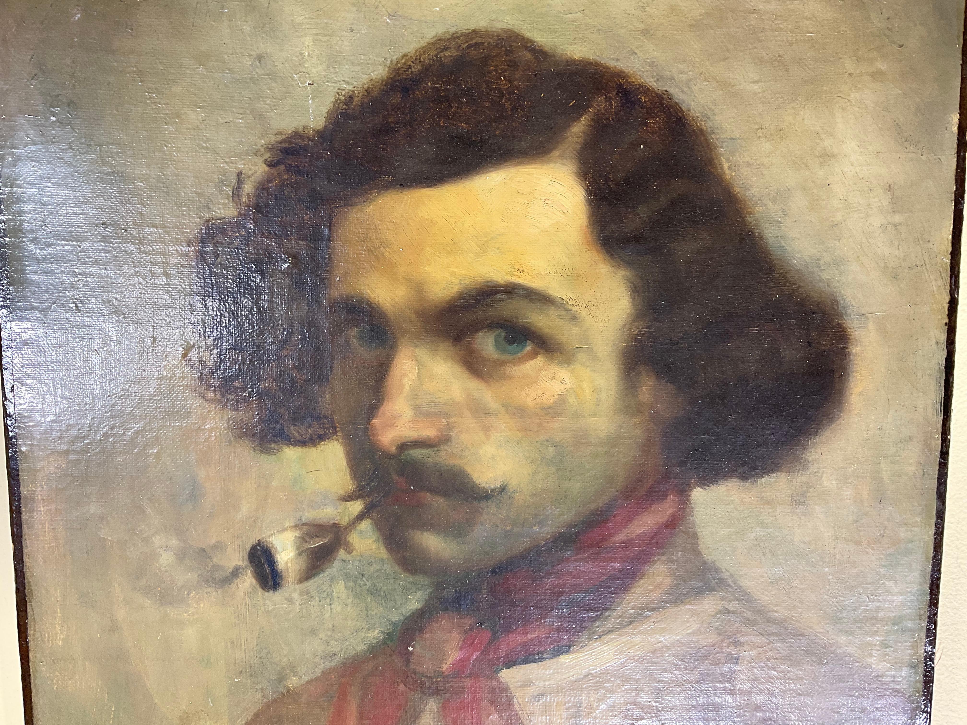 19th Century Oil on Canvas, a Portrait of a Man 3