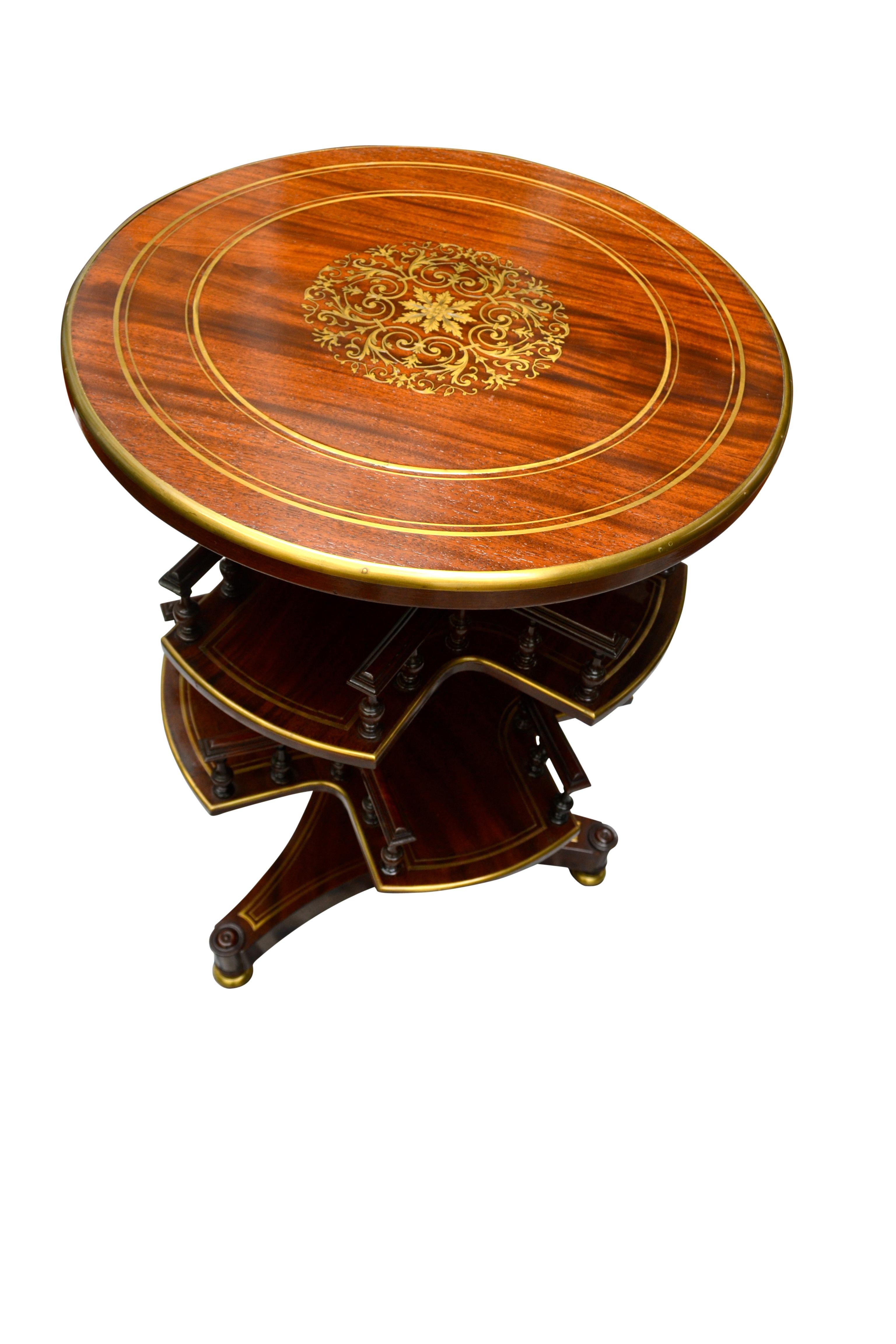 Néo-Régence table carrousel anglaise de style Regency du 19e siècle en vente
