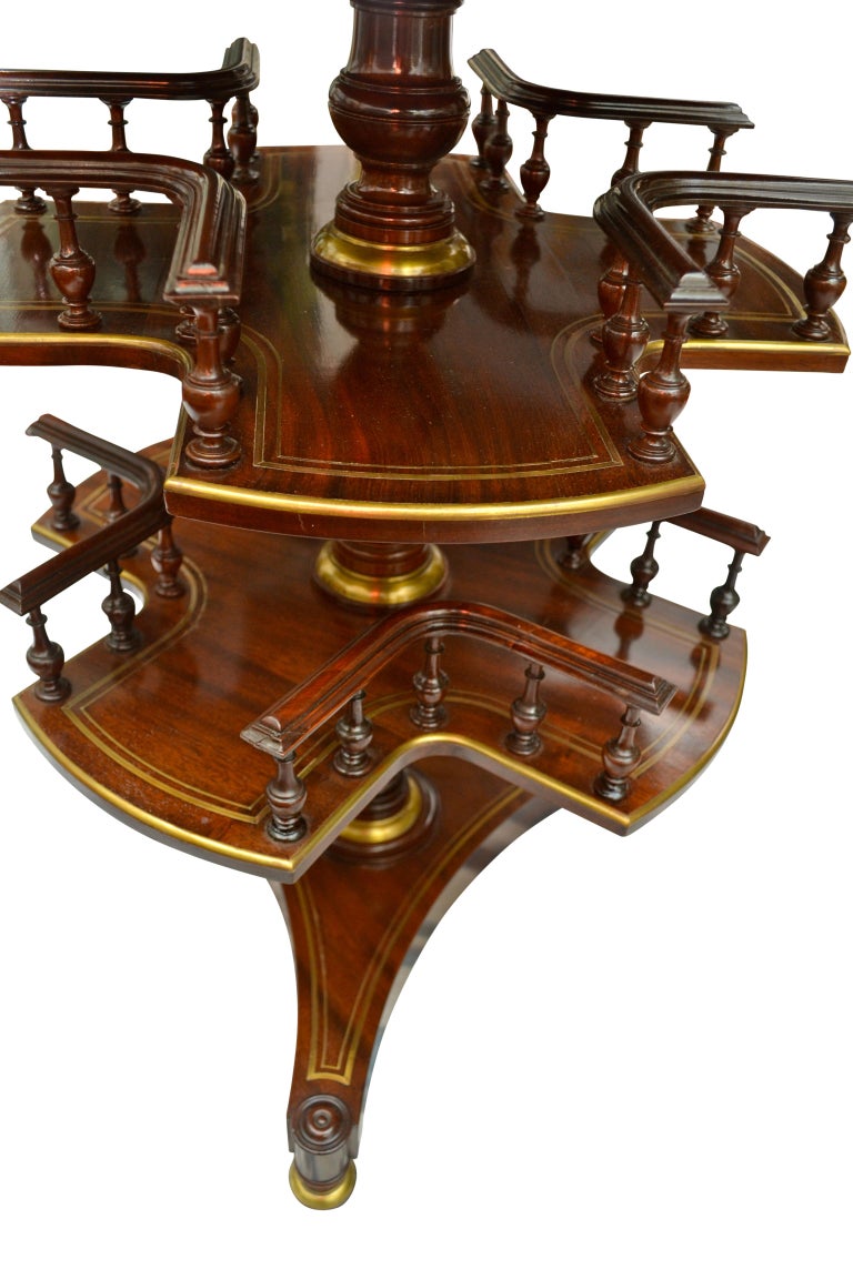 Hand-Carved 19th Century Regency Style English Library Book/CD Storage Carousel Table For Sale