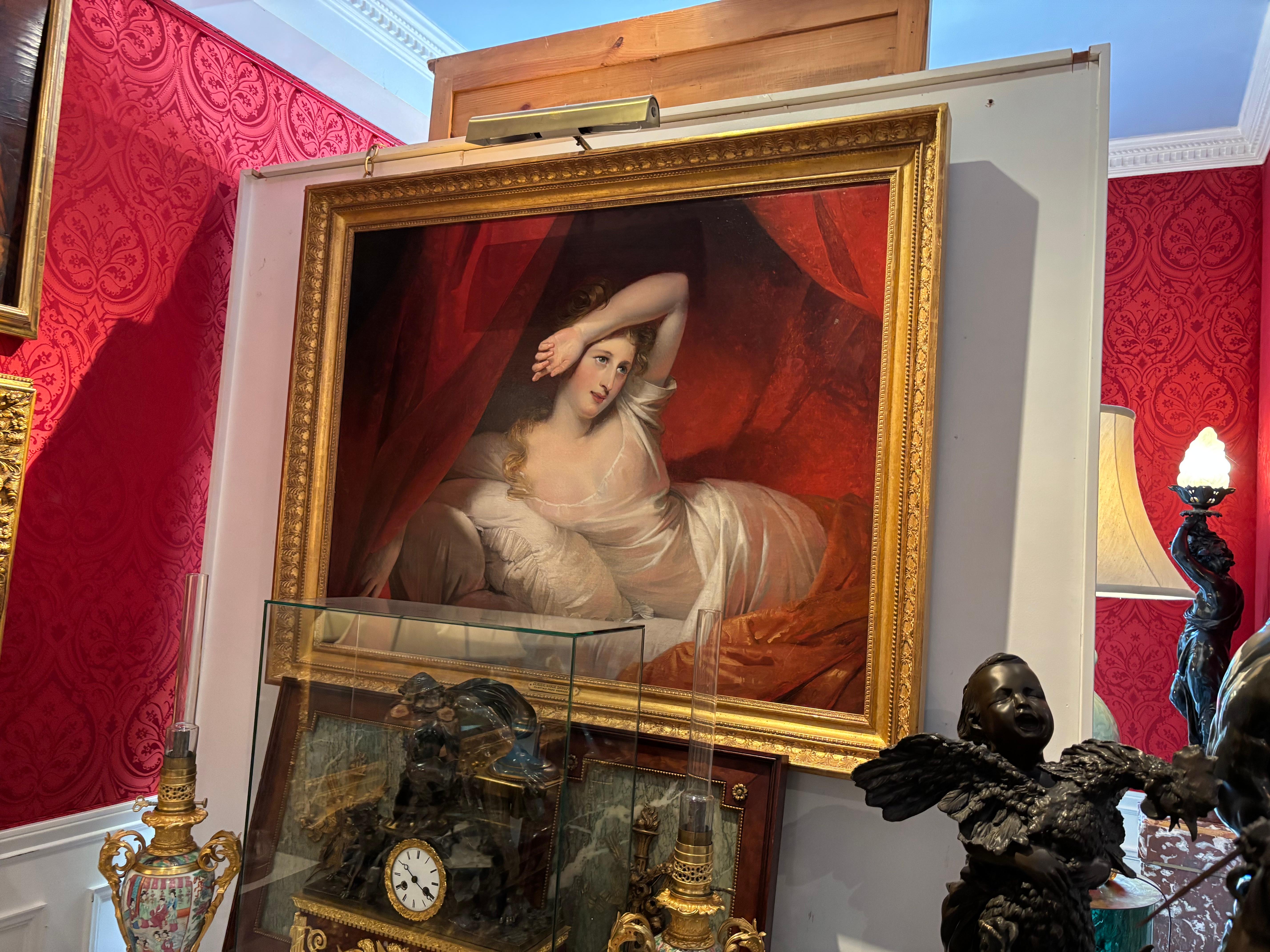 Peinture à l'huile romantique du 19ème siècle intitulée 