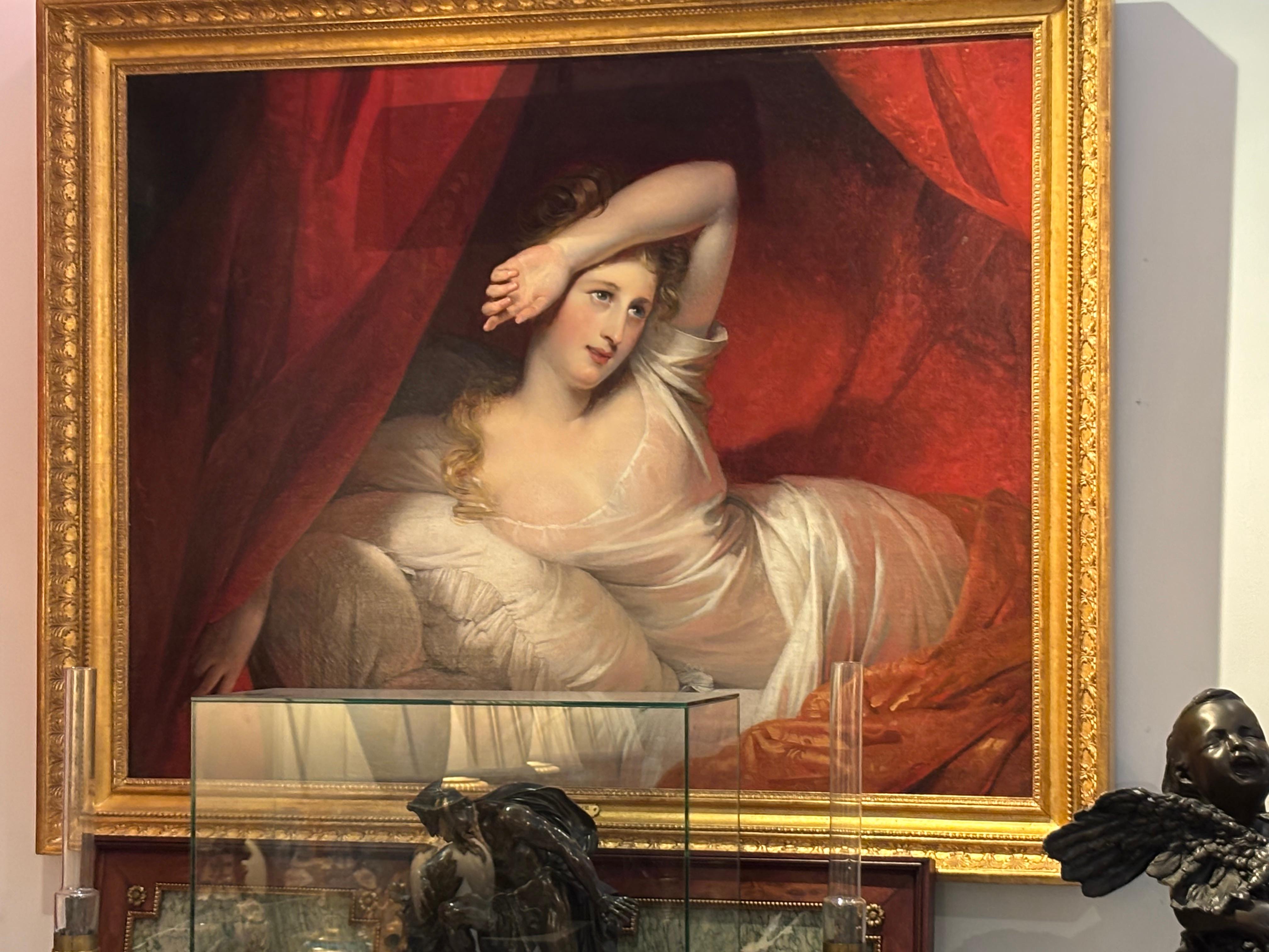 Pittura ad olio romantica del 19° secolo intitolata 