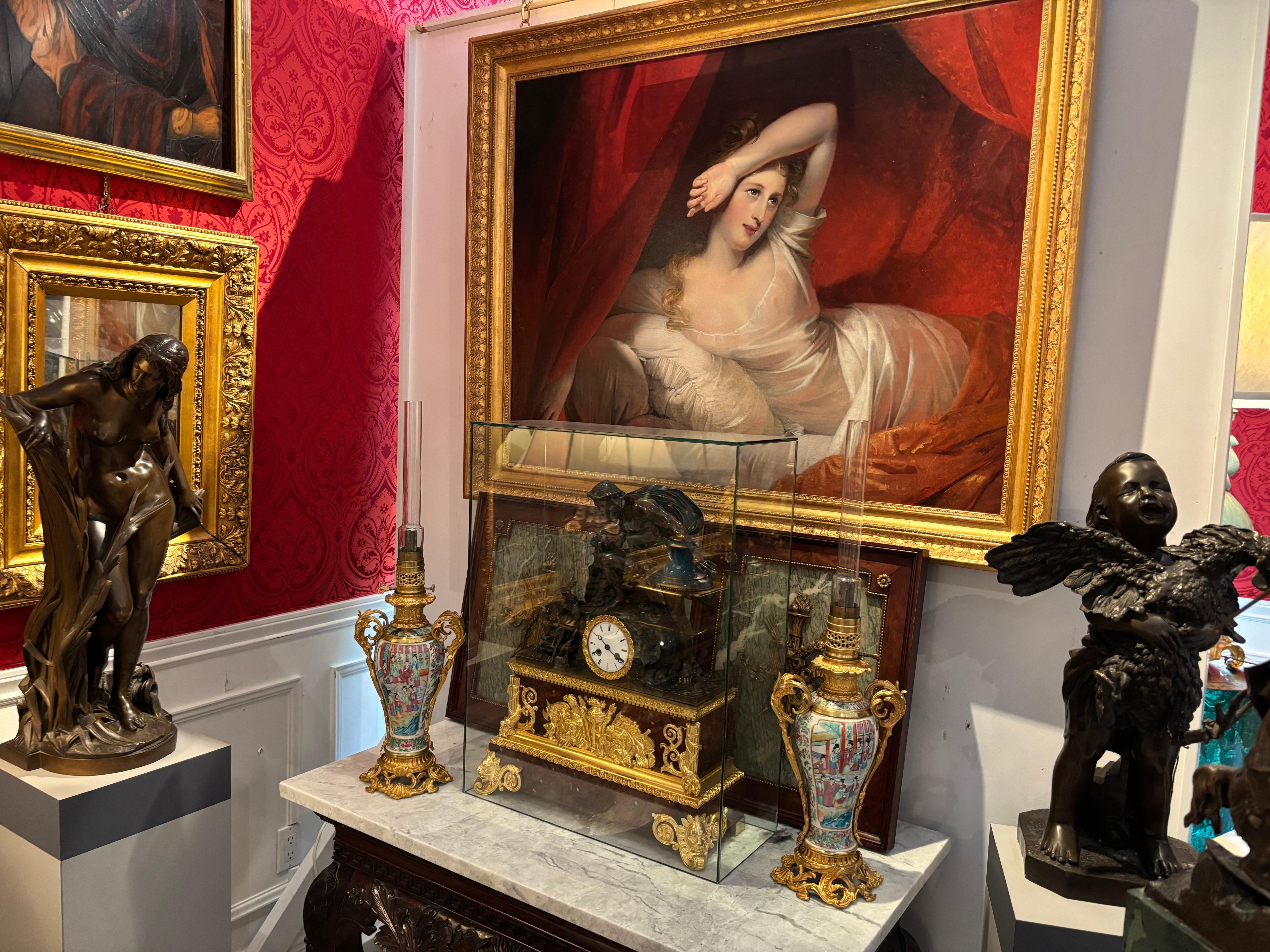 Pittura ad olio romantica del 19° secolo intitolata 