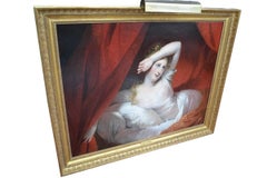 Romantisches Ölgemälde des 19. Jahrhunderts mit dem Titel „Le Reveil“ von Claude-Marie Dubufe